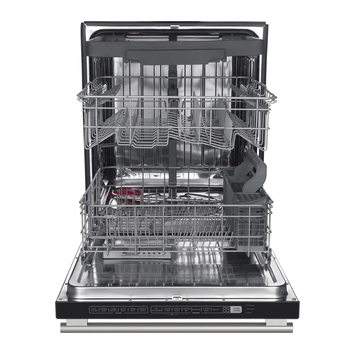 Forno 3-Piece Appliance Package - 36-Inch Gas Range, 60-Inch Convertible Refrigerator with Modern Grille Trim, and Dishwasher in Black with Antique Brass Trim