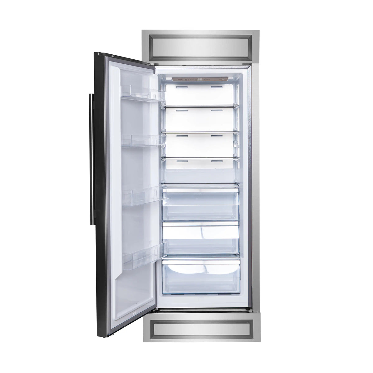 Forno Maderno 28-Inch Convertible Built-In Refrigerator/Freezer with 4-Inch Decorative Grille Trim, 13.6 cu.ft., Left Hinge in Stainless Steel (FFFFD1722-32LS)