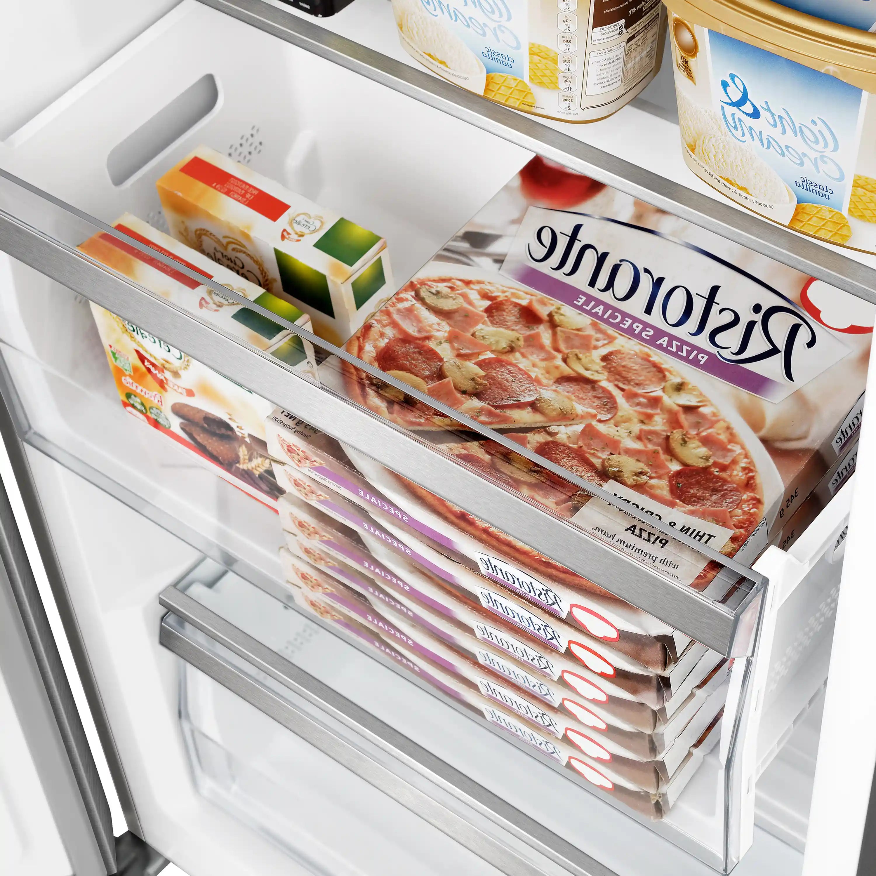 Forno Maderno 28-Inch Convertible Built-In Refrigerator/Freezer with 4-Inch Decorative Grille Trim, 13.6 cu.ft., Left Hinge in Stainless Steel (FFFFD1722-32LS)