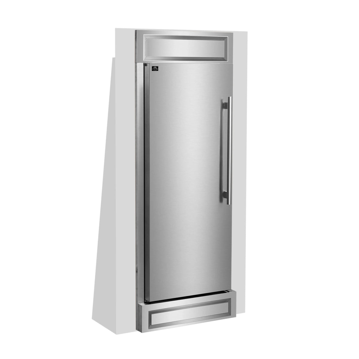 Forno Maderno 28-Inch Convertible Built-In Refrigerator/Freezer with 4-Inch Decorative Grille Trim, 13.6 cu.ft., Left Hinge in Stainless Steel (FFFFD1722-32LS)