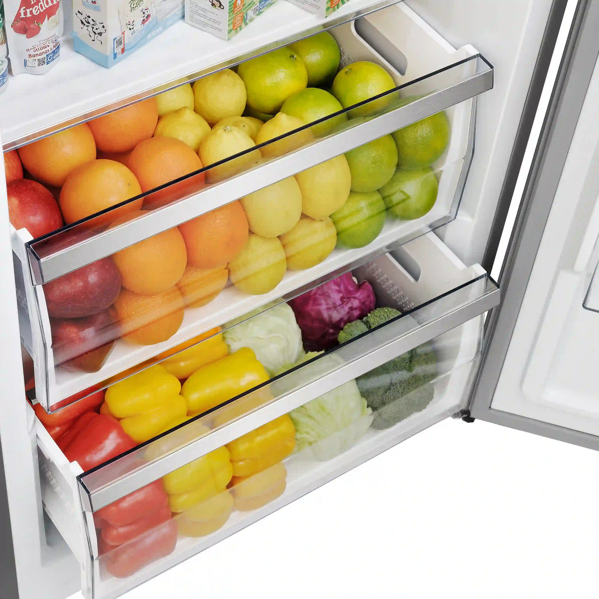 Forno Maderno 28-Inch Convertible Built-In Refrigerator/Freezer with 4-Inch Decorative Grille Trim, 13.6 cu.ft., Right Hinge in Stainless Steel (FFFFD1722-32RS)