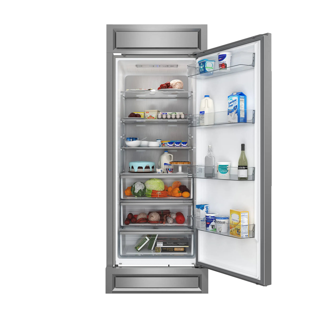 Forno Maderno 28-Inch Convertible Built-In Refrigerator/Freezer with 4-Inch Decorative Grille Trim, 13.6 cu.ft., Right Hinge in Stainless Steel (FFFFD1722-32RS)