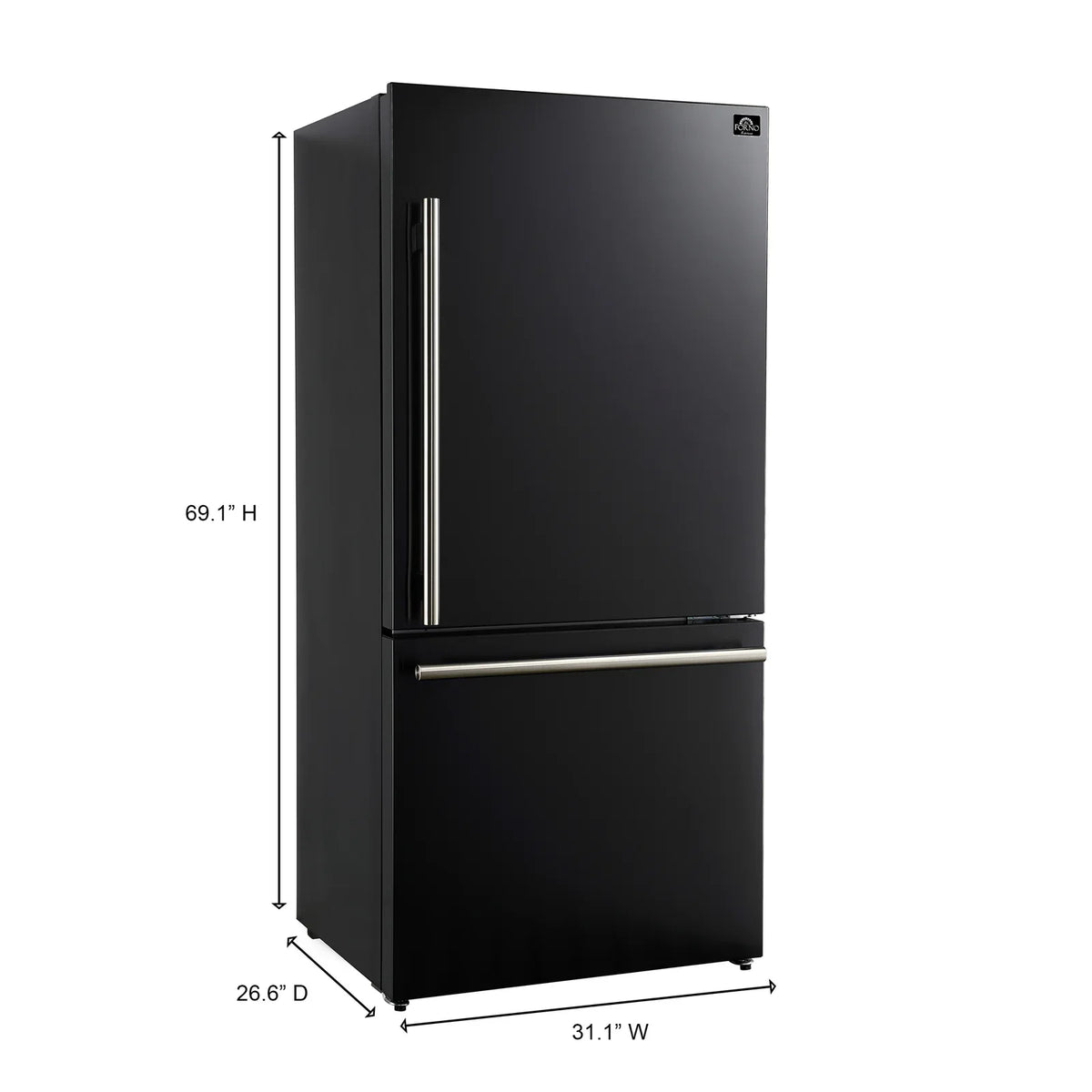 Forno Espresso 3-Piece Appliance Package - 30-Inch Electric Range with 5.0 Cu.Ft. Electric Oven, Refrigerator, and Under Cabinet Range Hood in Black with Stainless Steel Trim (FBDL-001-02US)
