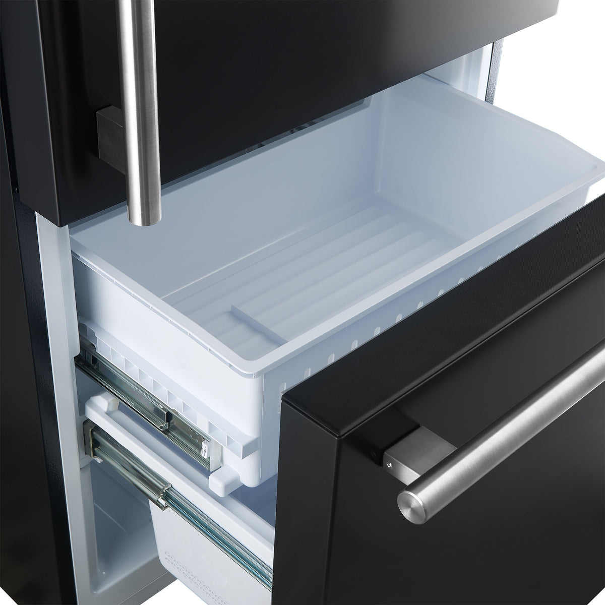 Forno 2-Piece Appliance Package - 30-Inch Slide-In Induction Range and 31-Inch Refrigerator, Right Hinge in Black with Stainless Steel Trim (FBDL-014-11CAUS)