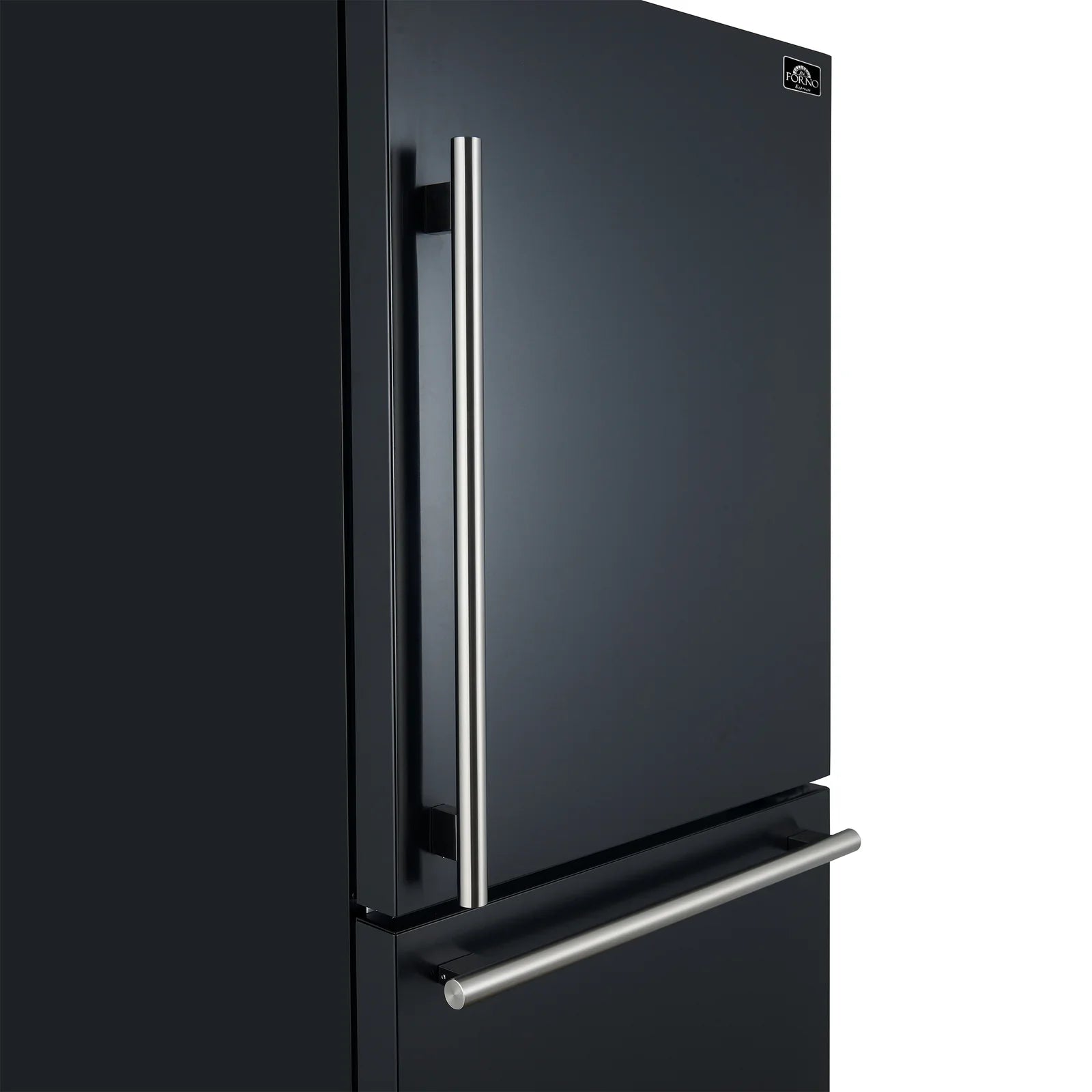 Forno Milano Espresso Package - 62-Inch, 34.4 cu. ft. Refrigerators with Bottom Freezers in Black with Stainless Steel Handle (FFFFD1787-60BLK)