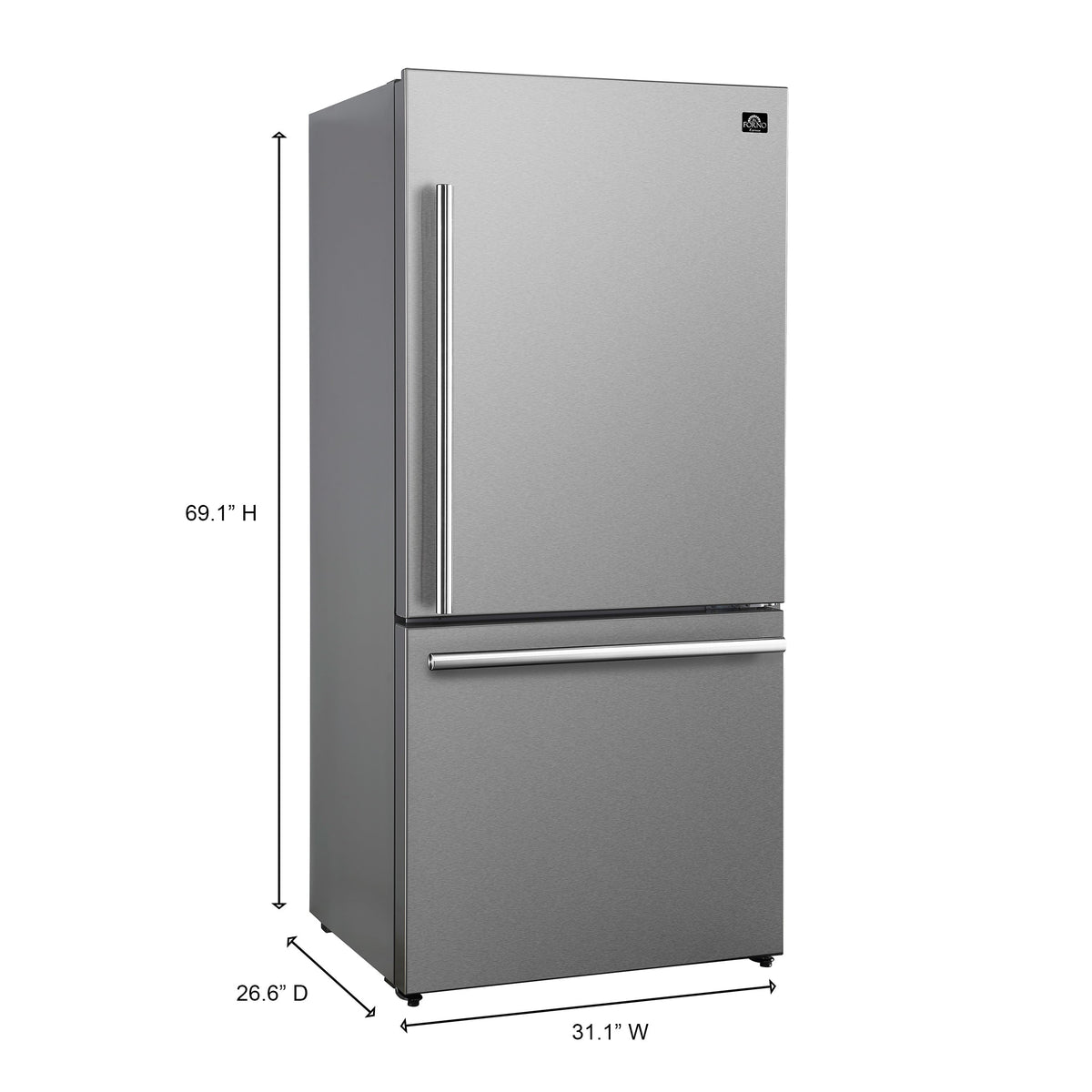 Forno 2-Piece Appliance Package - 30-Inch Gas Range & Refrigerator in Stainless Steel