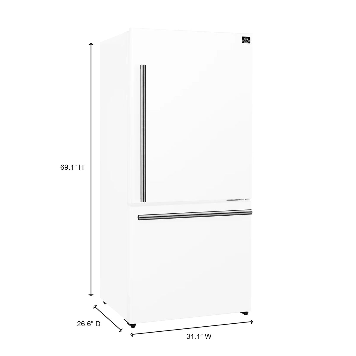 Forno Espresso 3-Piece Appliance Package - 30-Inch Electric Range with 5.0 Cu.Ft. Electric Oven, Refrigerator, and Under Cabinet Range Hood in White with Stainless Steel Trim (FBDL-001-03US)
