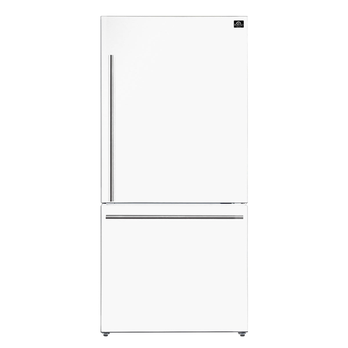 Forno 2-Piece Appliance Package - 30-Inch Slide-In Induction Range and 31-Inch Refrigerator, Right Hinge in White with Stainless Steel Trim (FBDL-014-06CAUS)