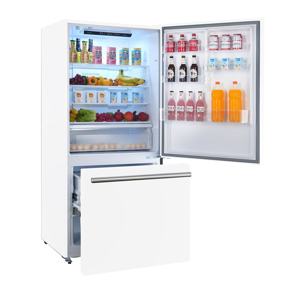 Forno 2-Piece Appliance Package - 30-Inch Slide-In Induction Range and 31-Inch Refrigerator, Right Hinge in White with Stainless Steel Trim (FBDL-014-06CAUS)