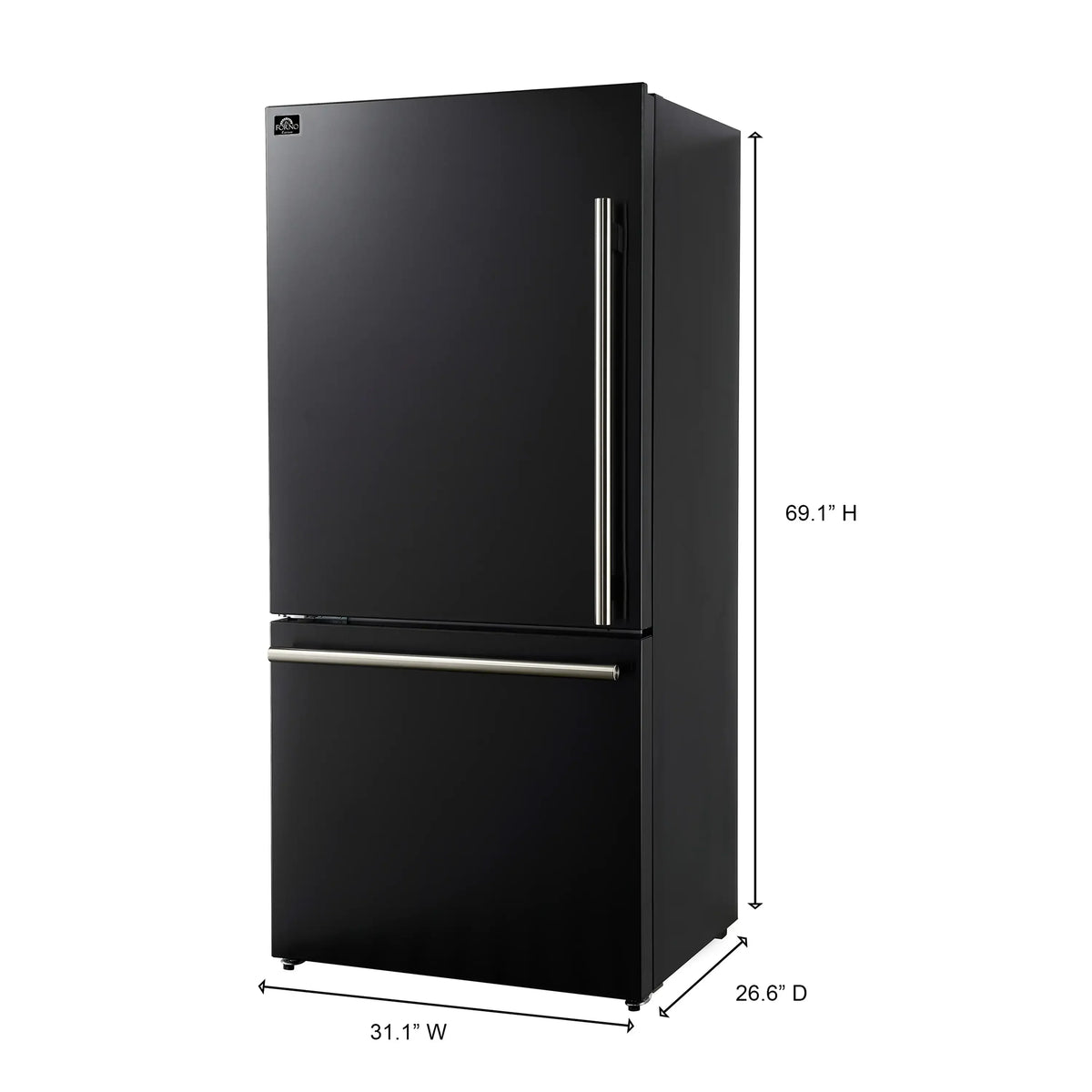 Forno 2-Piece Appliance Package - 30-Inch Electric Range and 31-Inch Refrigerator in Black with Stainless Steel Trim (FBDL-003-12US)