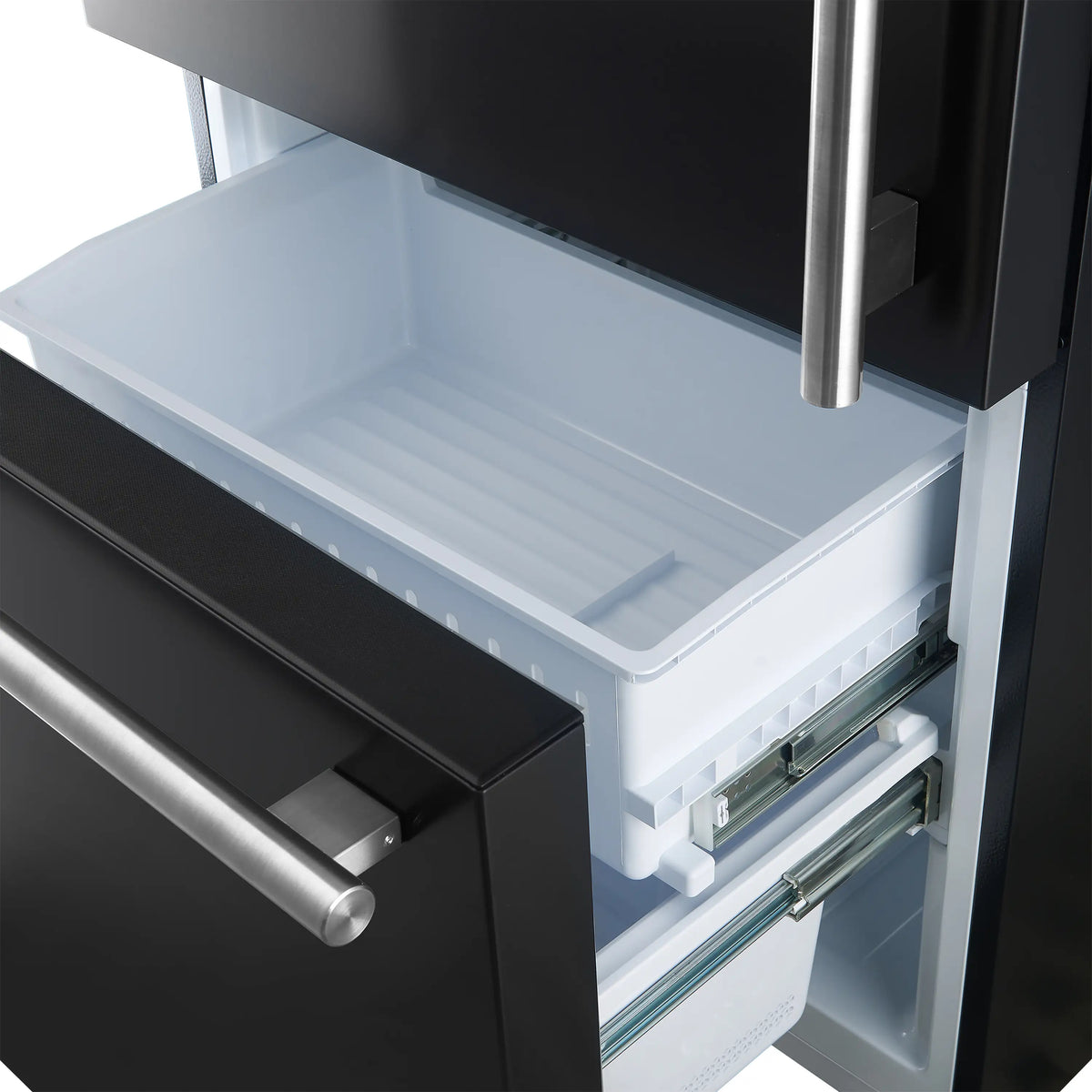 Forno 2-Piece Appliance Package - 30-Inch Slide-In Induction Range and 31-Inch Bottom Freezer Door Refrigerator in Black with Stainless Steel Trim (FBDL-014-12CAUS)