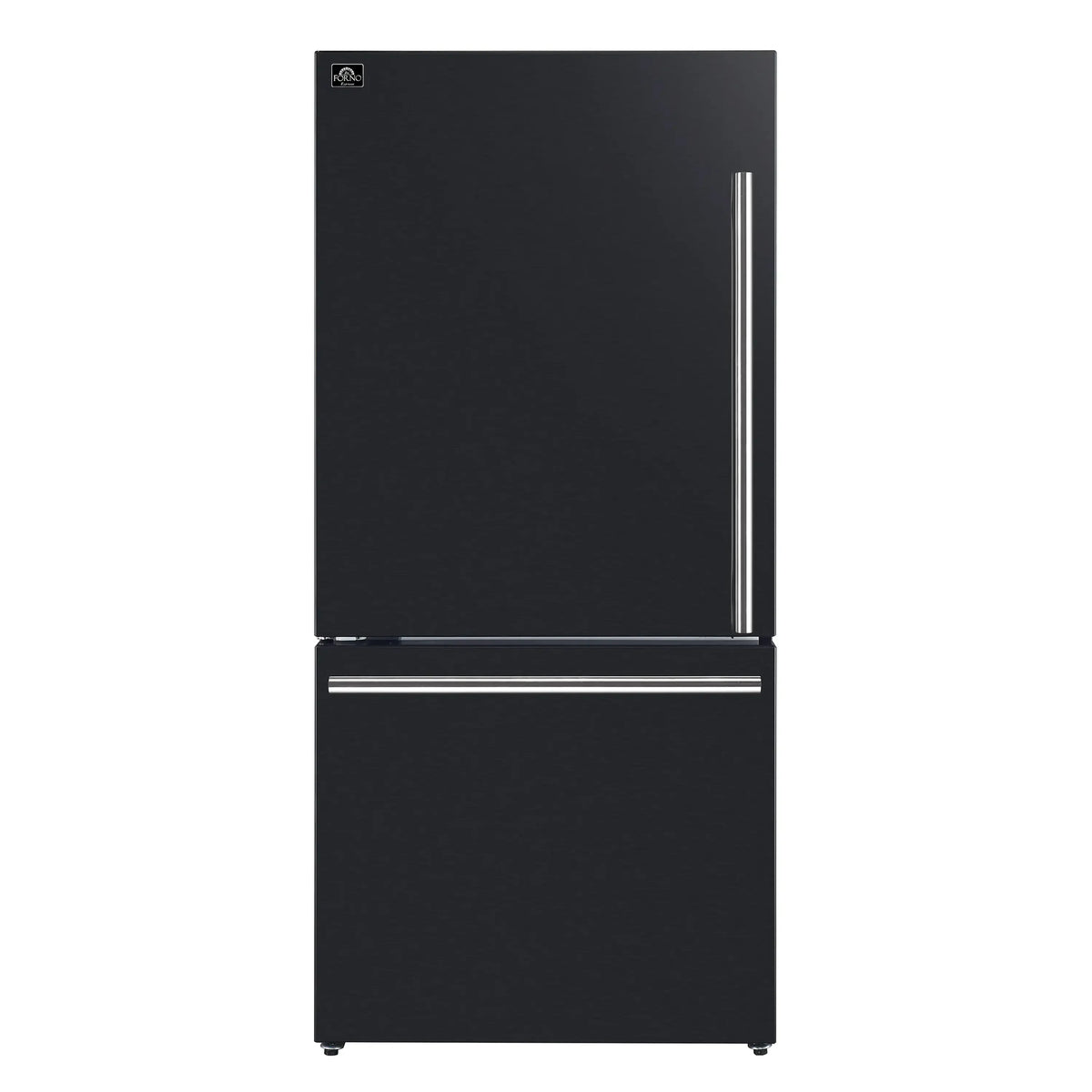 Forno 2-Piece Appliance Package - 30-Inch Slide-In Induction Range and 31-Inch Bottom Freezer Door Refrigerator in Black with Stainless Steel Trim (FBDL-014-12CAUS)
