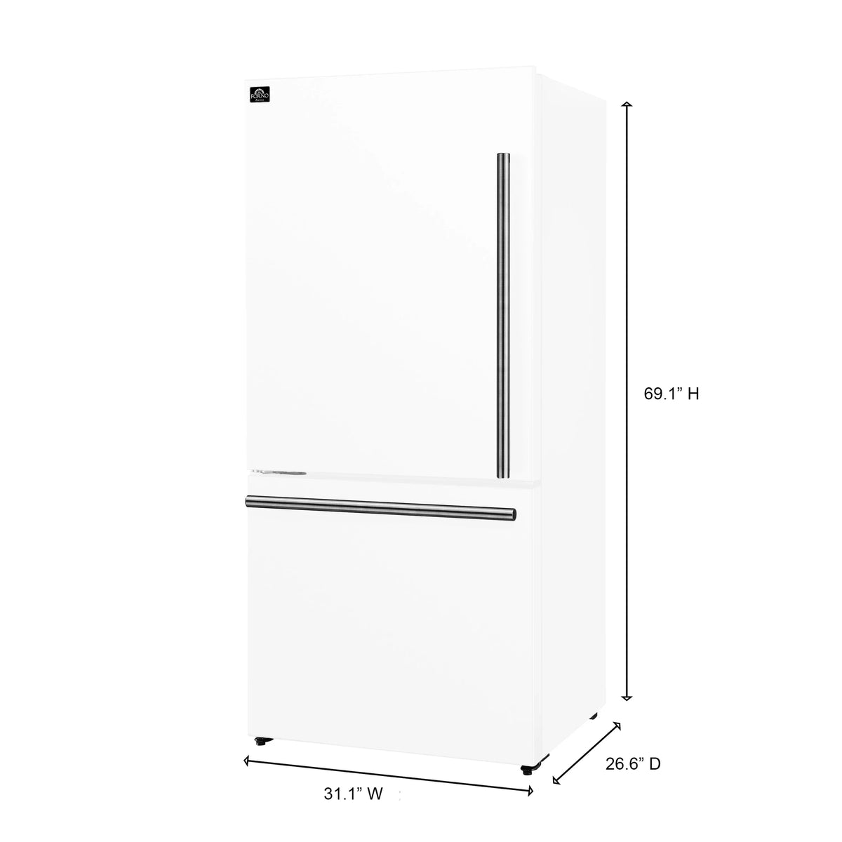 Forno 2-Piece Appliance Package - 30-Inch Slide-In Induction Range and 31-Inch Refrigerator, Left Hinge in White with Stainless Steel Trim (FBDL-014-07CAUS)