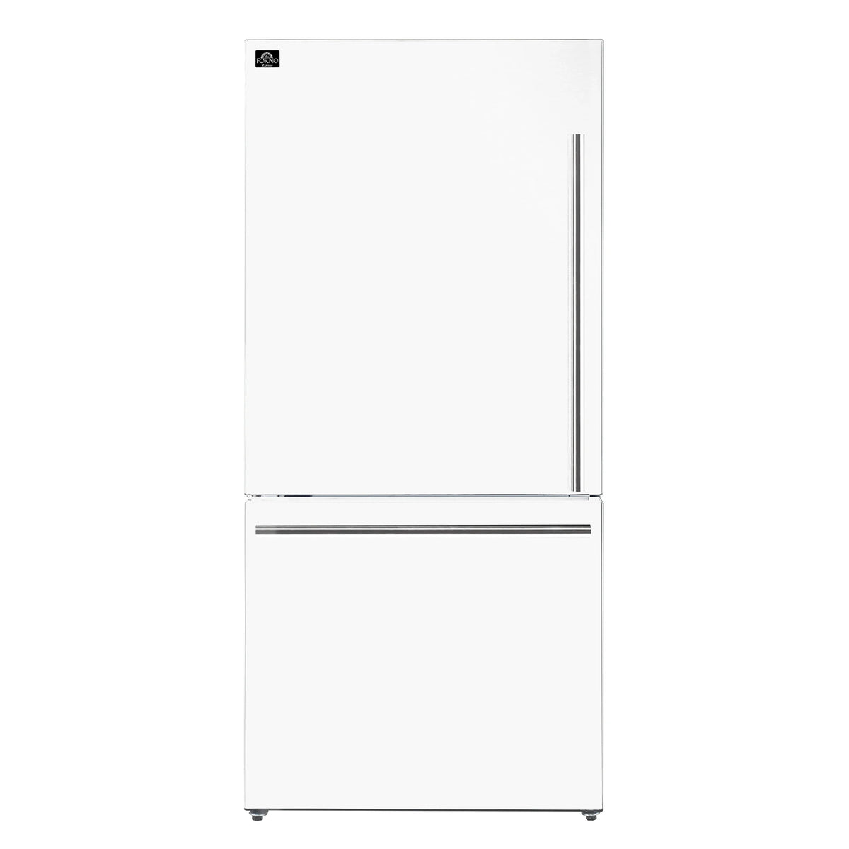 Forno 2-Piece Appliance Package - 30-Inch Induction Range and 31-Inch Refrigerator, Left Hinge in White with Stainless Steel Trim (FBDL-015-07CAUS)