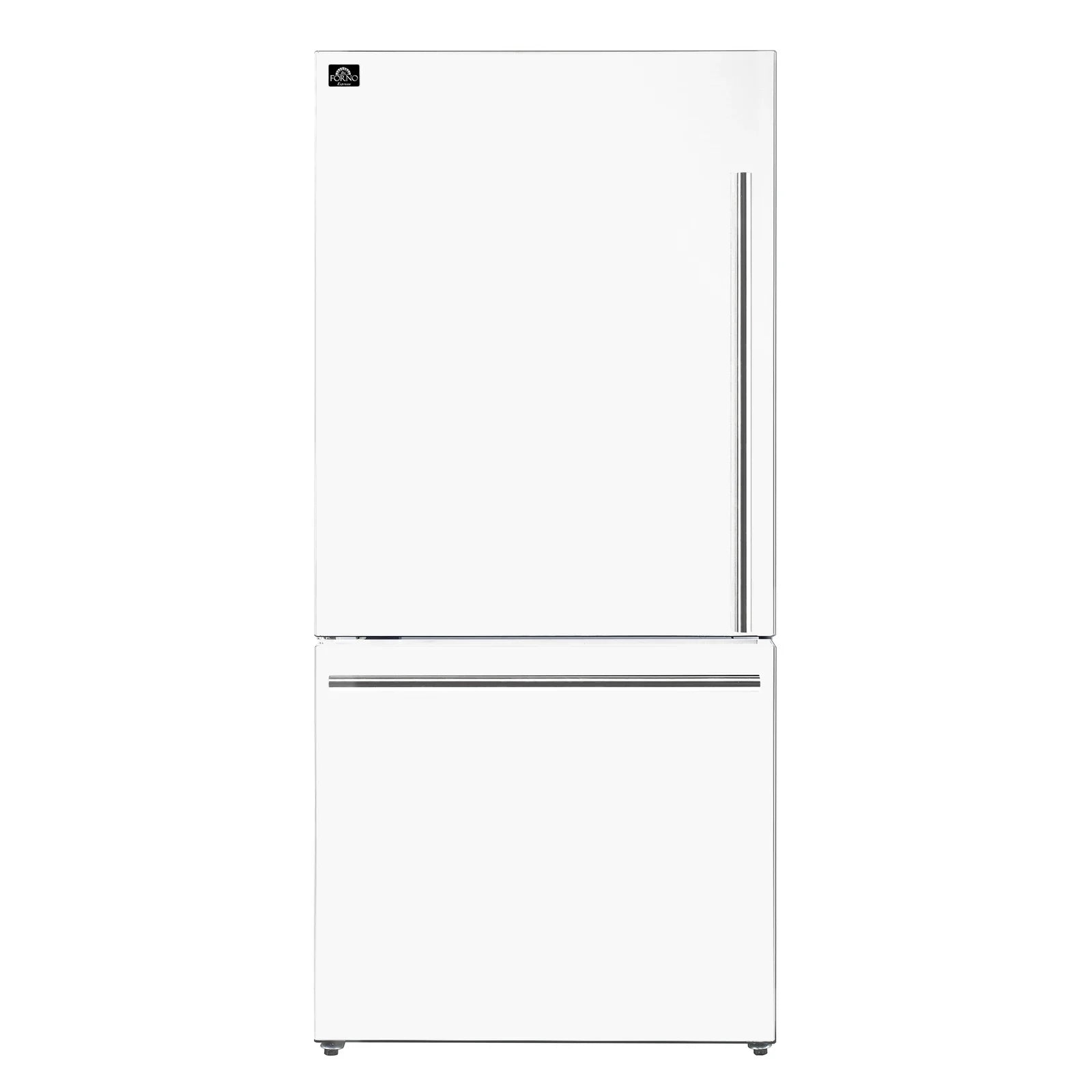 Forno Milano Espresso Package - 62-Inch, 34.4 cu. ft. Refrigerators with Bottom Freezers in White with Stainless Steel Handle (FFFFD1787-60WHT)