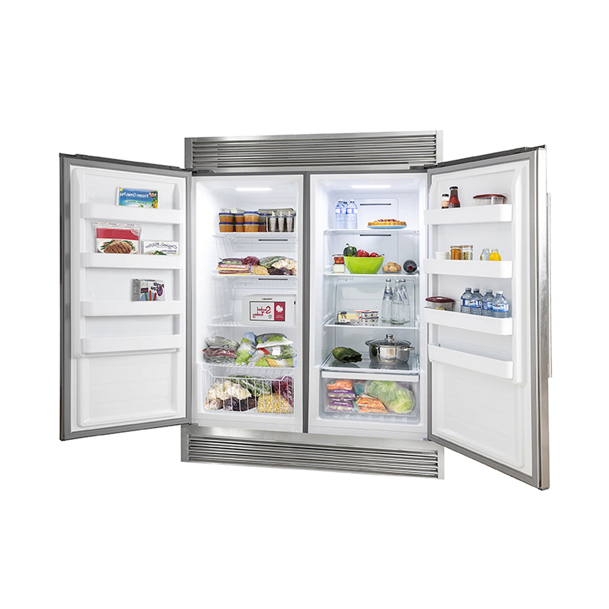 Forno Rizzuto 60-inch refrigerator/freezer set FFFFD1933-60S - open