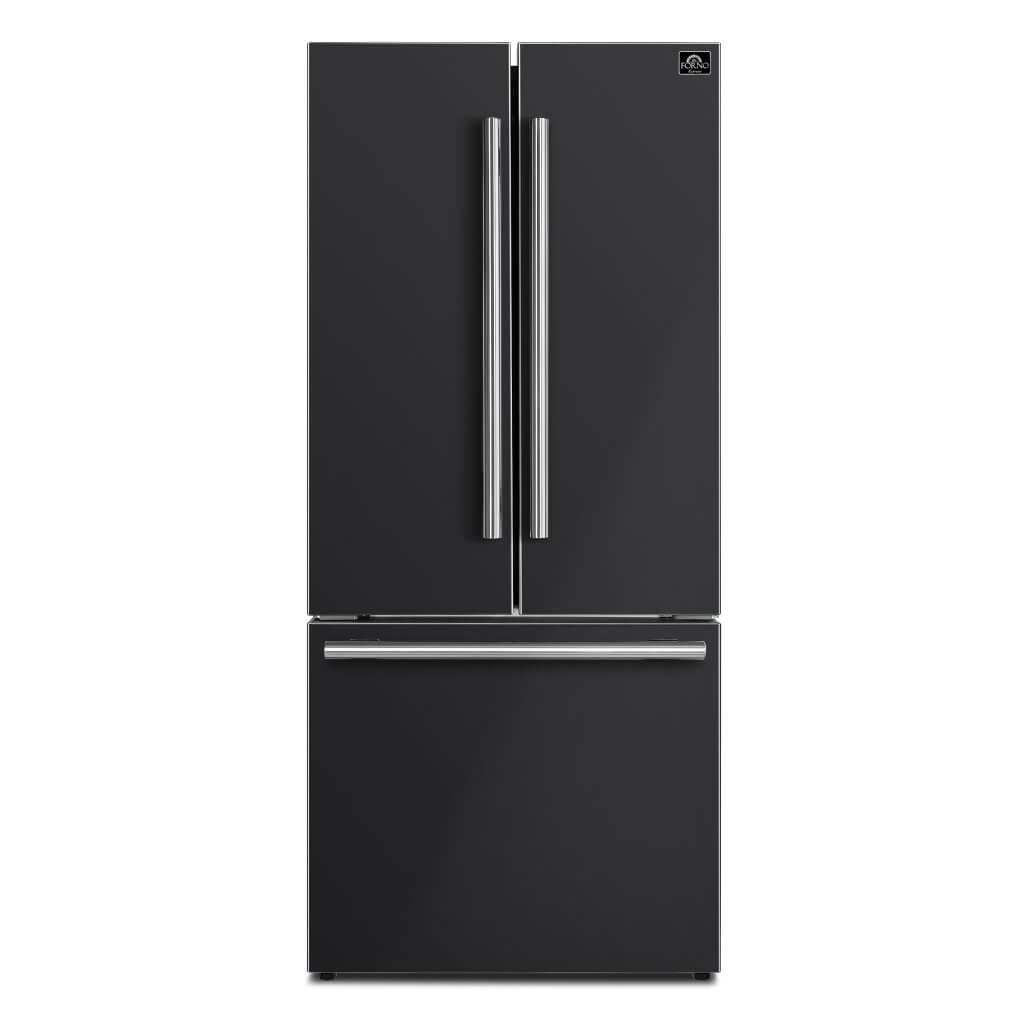 Forno 2-Piece Appliance Package - 30-Inch Slide-In Induction Range and 30-Inch French Door Refrigerator in Black with Stainless Steel Trim (FBDL-014-15CAUS)