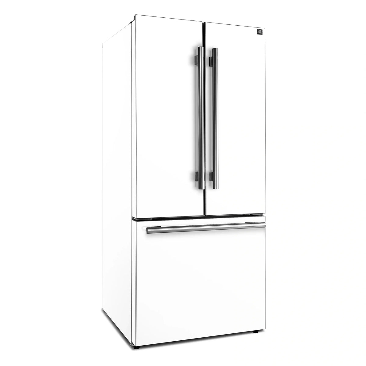 Forno 2-Piece Appliance Package - 30-Inch Slide-In Induction Range and 30-Inch French Door Refrigerator in White with Antique Brass Trim (FBDL-014-10CAUS)