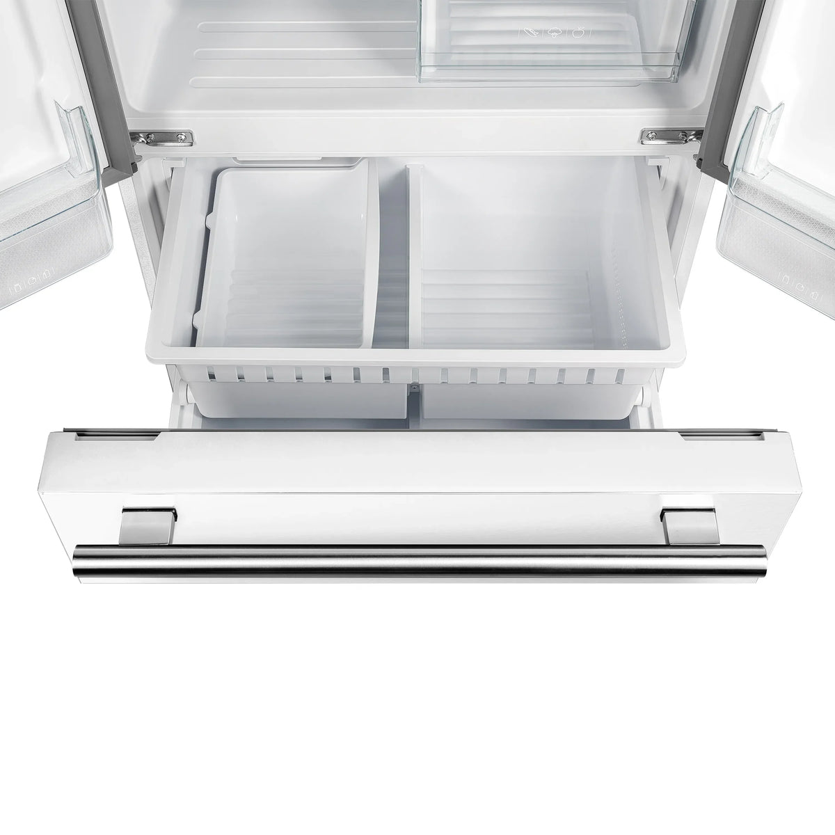 Forno 2-Piece Appliance Package - 30-Inch Slide-In Induction Range and 30-Inch French Door Refrigerator in White with Antique Brass Trim (FBDL-014-10CAUS)