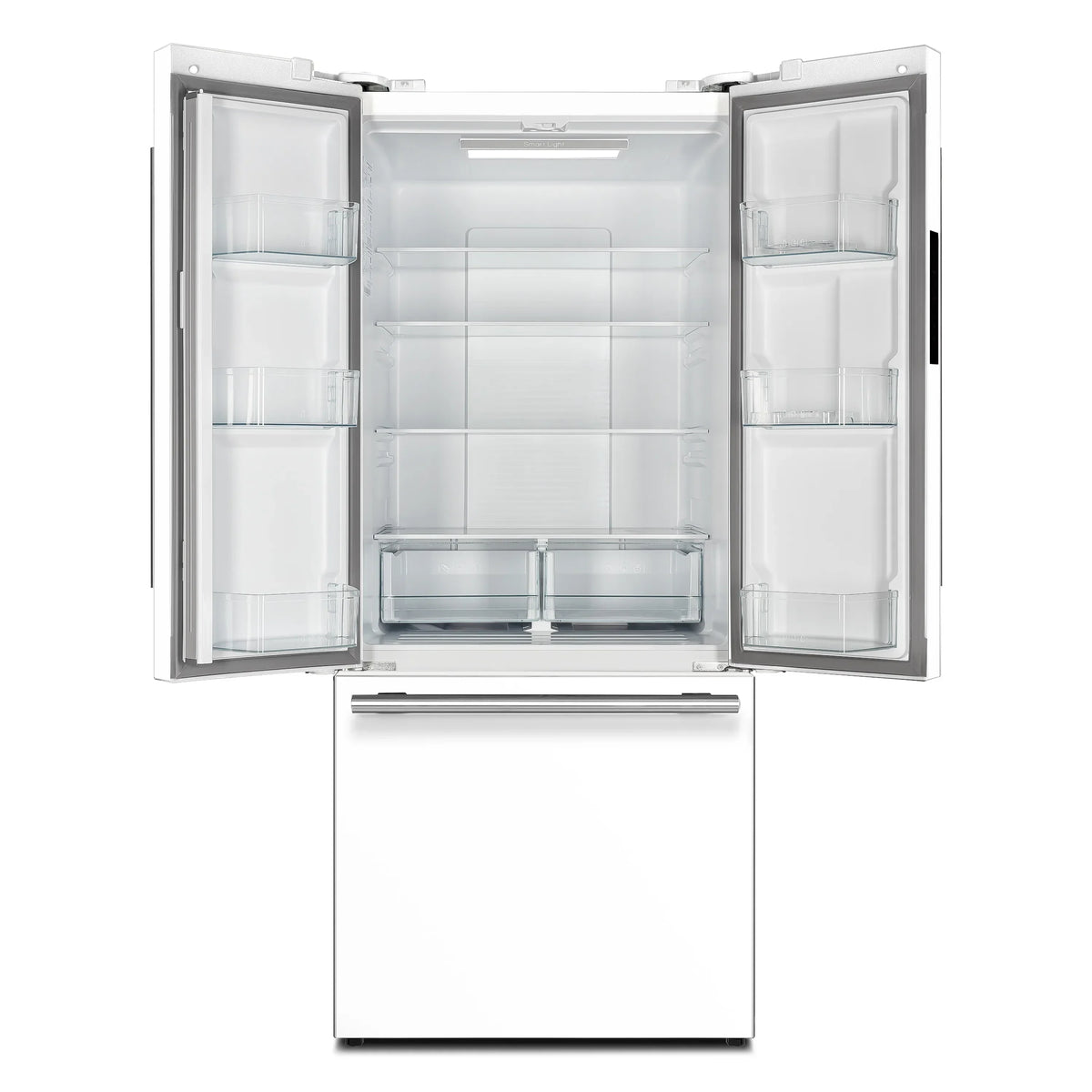 Forno 2-Piece Appliance Package - 30-Inch Slide-In Induction Range and 30-Inch French Door Refrigerator in White with Antique Brass Trim (FBDL-014-10CAUS)