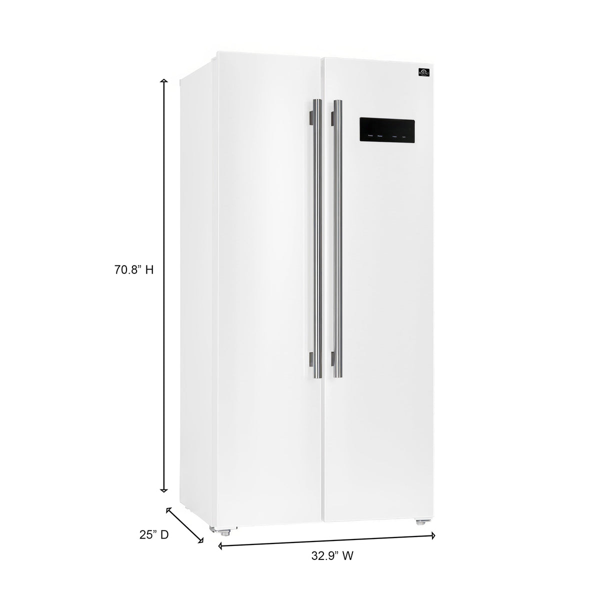 Forno Salerno Espresso 33-inch Side-by-Side 15.6 Cu.Ft. Refrigerator in White with Stainless Steel Trim (FFRBI1805-33WHT)