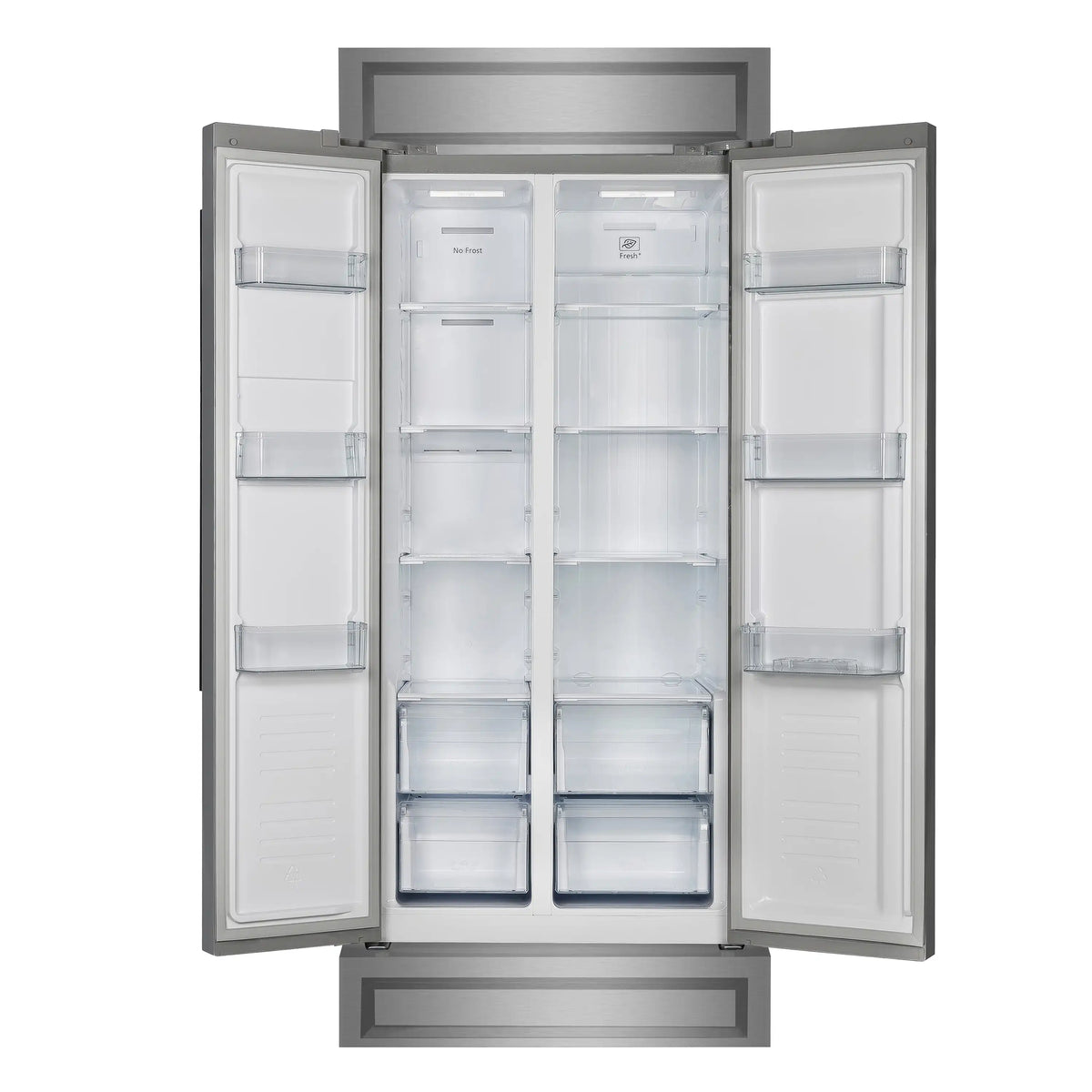 Forno Salerno 33-Inch 15.6 cu.ft Built-in Refrigerator with Modern Decorative Grille in Stainless Steel (FFRBI1805-37MG)