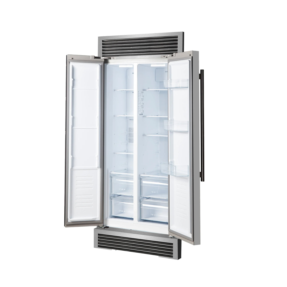 Forno 33-Inch Salerno Side-by-Side Counter Depth Refrigerator 15.6 Cu. Ft. in Stainless Steel with Professional Handle & 4” Decorative Grille (FFRBI1805-37SG)