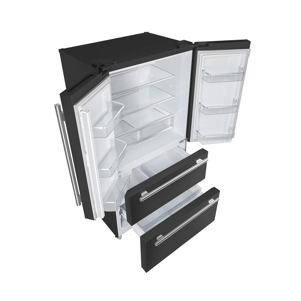 Forno 2-Piece Appliance Package - 30-Inch Slide-In Induction Range and 36-Inch French Door Refrigerator in Black with Stainless Steel Trim (FBDL-014-13CAUS)