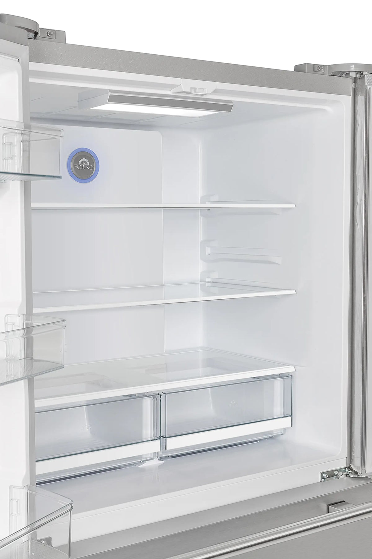 Forno Moena 36-Inch French Door 19.2 cu. ft Refrigerator with Modern Decorative Grille in Stainless Steel (FFRBI1820-40MG)