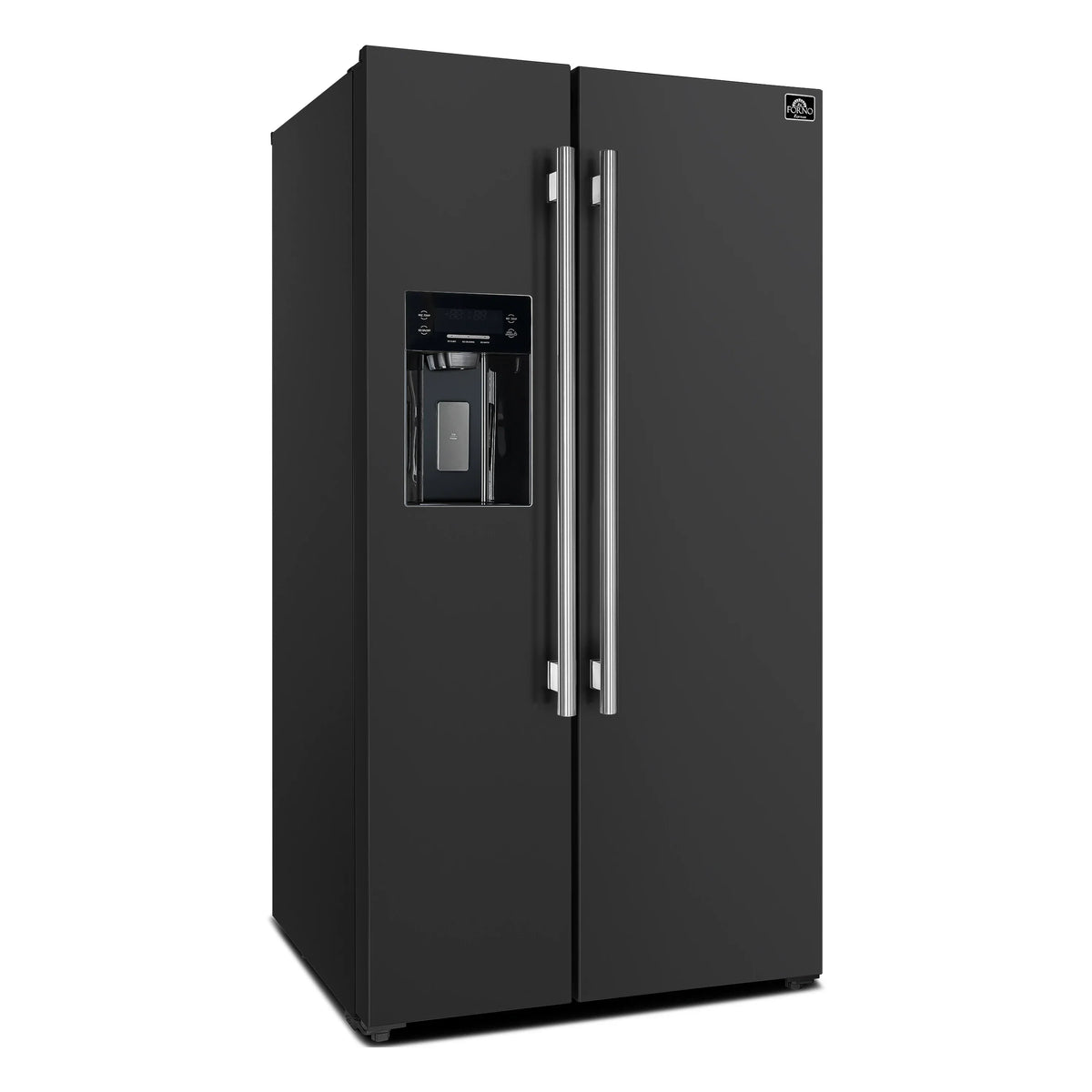 Forno 2-Piece Appliance Package - 30-Inch Slide-In Induction Range and 36-Inch Side by Side Refrigerator with Water Dispenser in Black with Stainless Steel Trim (FBDL-014-14CAUS)