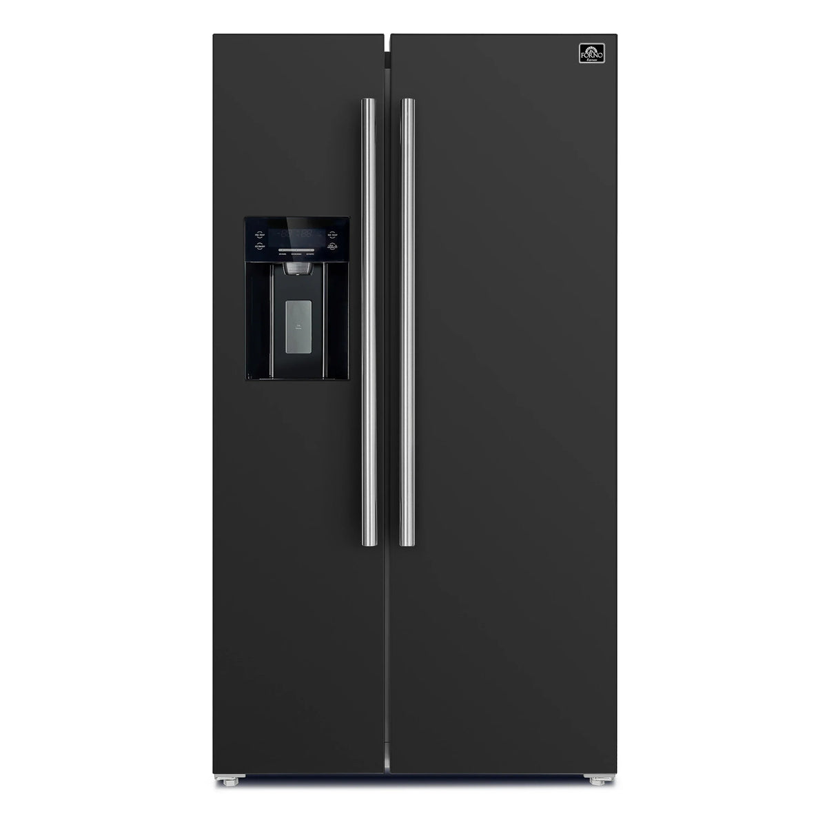 Forno 2-Piece Appliance Package - 30-Inch Slide-In Induction Range and 36-Inch Side by Side Refrigerator with Water Dispenser in Black with Stainless Steel Trim (FBDL-014-14CAUS)