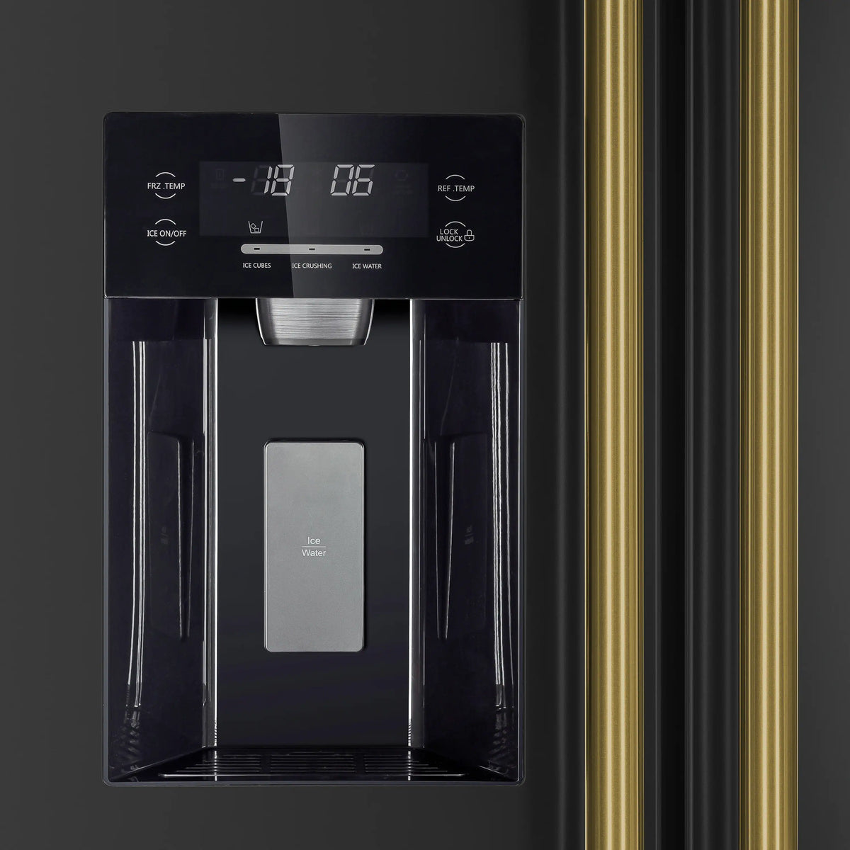 Forno Espresso 3-Piece Appliance Package - 30-Inch Induction Range, Refrigerator with Water Dispenser and Dishwasher in Black with Antique Brass Trim