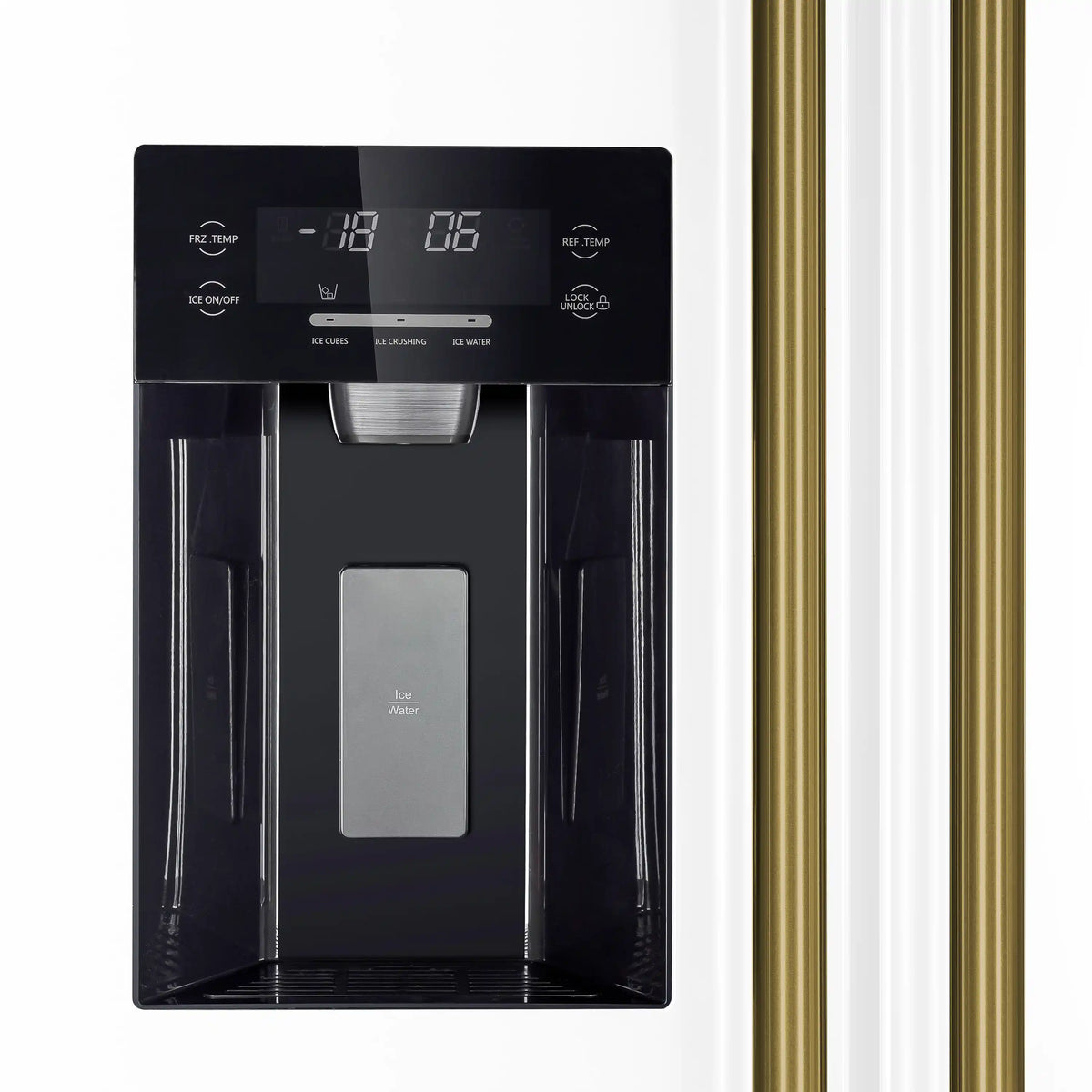 Forno 5-Piece Appliance Package - 30-Inch Inducton Range, Under Cabinet Range Hood, Refrigerator with Water Dispenser, Dishwasher, and  24-Inch Microwave Oven in White with Antique Brass Trim