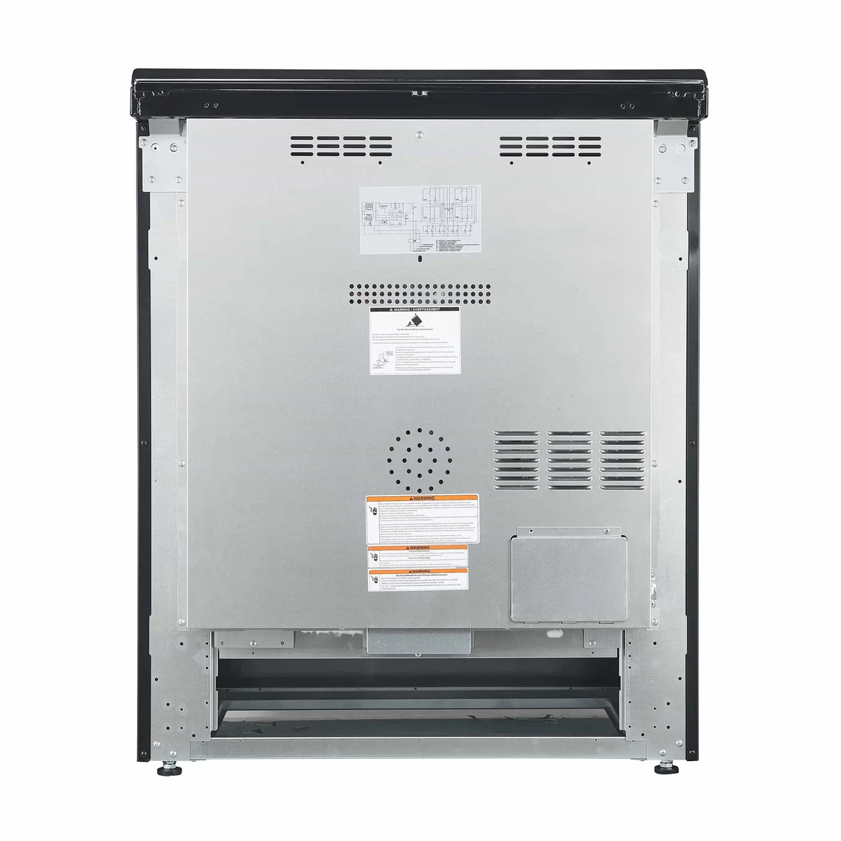 Forno Espresso 3-Piece Appliance Package - 30-Inch Electric Range with 5.0 Cu.Ft. Electric Oven, Built-In Refrigerator, and Under Cabinet Range Hood in Black with Antique Brass Trim