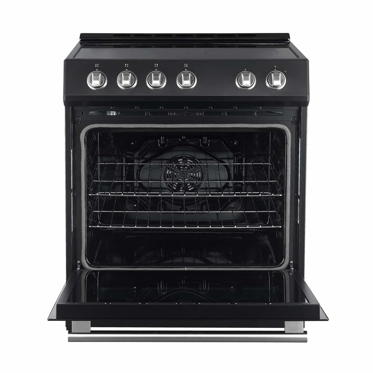 Forno Espresso 2-Piece Appliance Package - 30-Inch Electric Range with 5.0 Cu.Ft. Electric Oven and Refrigerator in Black with Antique Brass Trim (FBDL-003-02US)