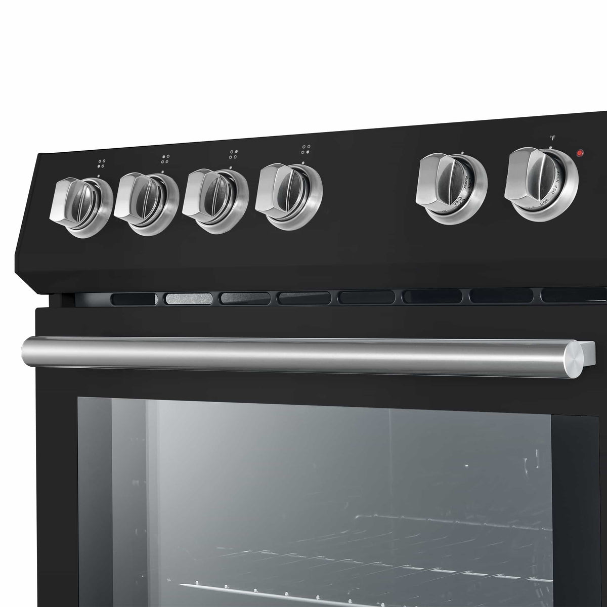 Forno 5-Piece Appliance Package - 30-Inch Electric Range, Under Cabinet Range Hood, Refrigerator, Dishwasher, and 30-Inch Microwave Oven in Black with Stainless Steel Trim