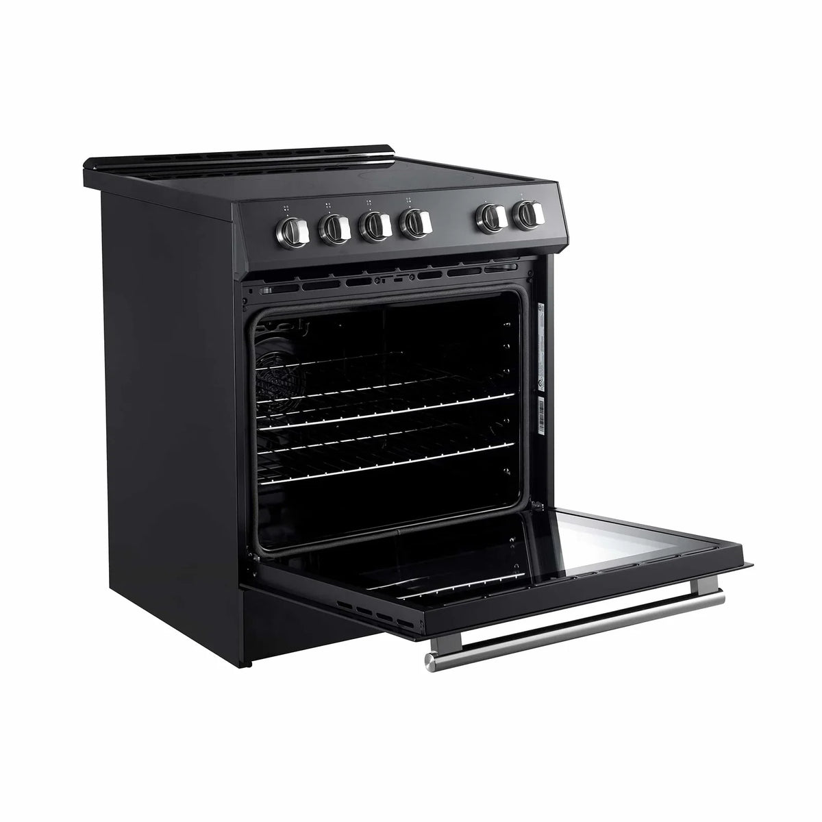 Forno Espresso 2-Piece Appliance Package - 30-Inch Electric Range with 5.0 Cu.Ft. Electric Oven and Under Cabinet Range Hood in Black with Stainless Steel Trim (FBDL-002-02US)