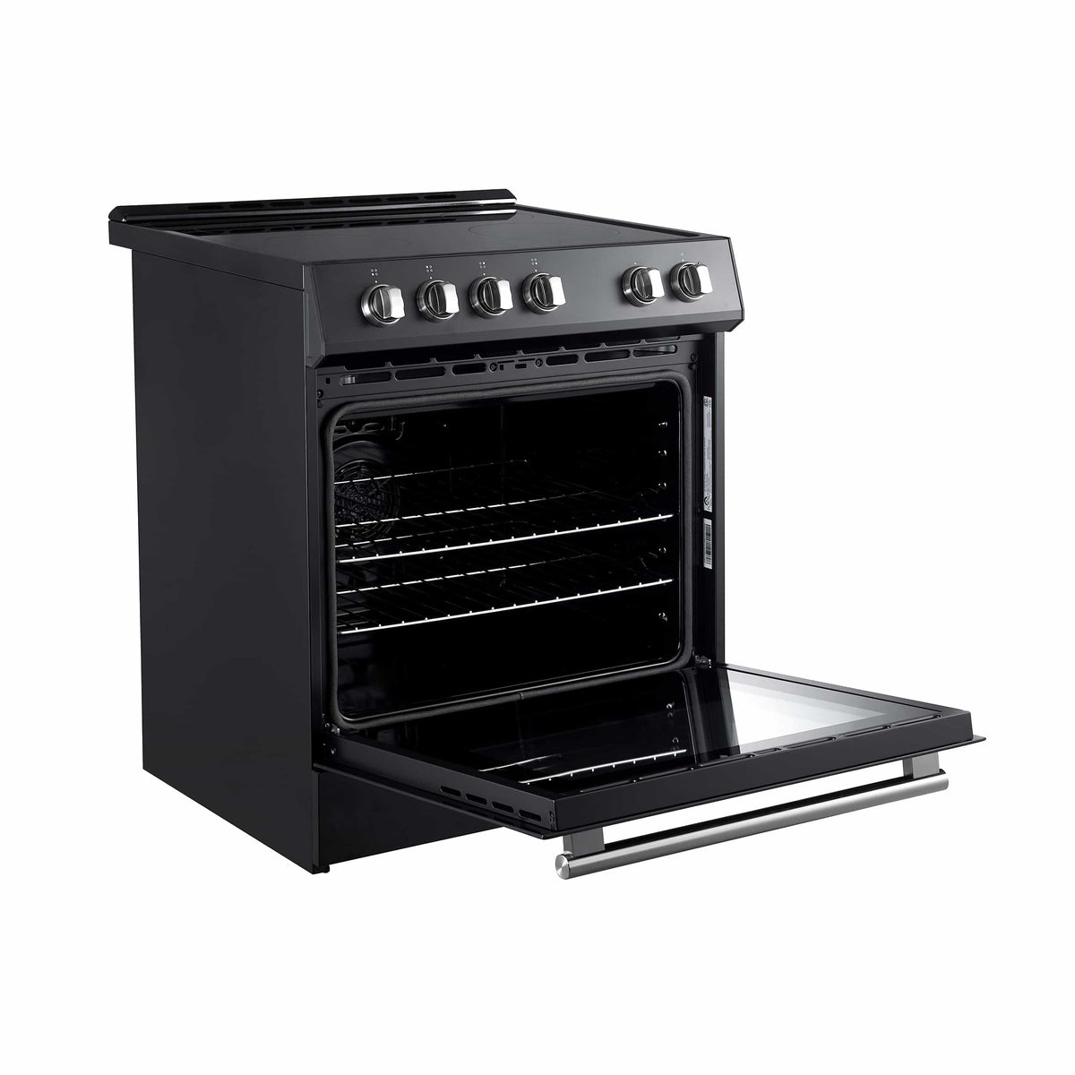 Forno 2-Piece Appliance Package - 30-Inch Electric Range and 31-Inch Refrigerator in Black with Stainless Steel Trim (FBDL-003-12US)