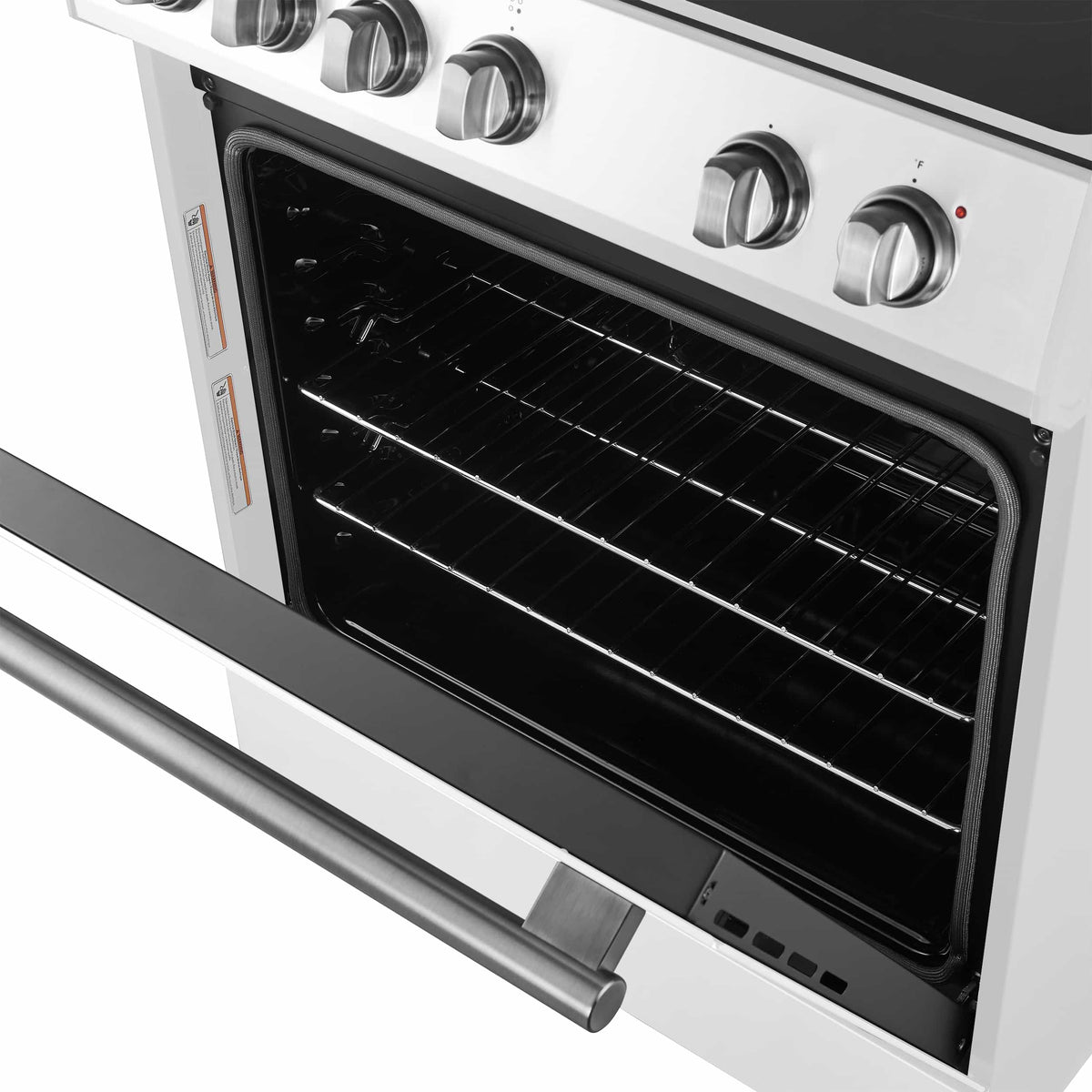 Forno 2-Piece Appliance Package - 30-Inch Electric Range and 36-Inch French Door Refrigerator in White with Stainless Steel Trim (FBDL-003-09US)