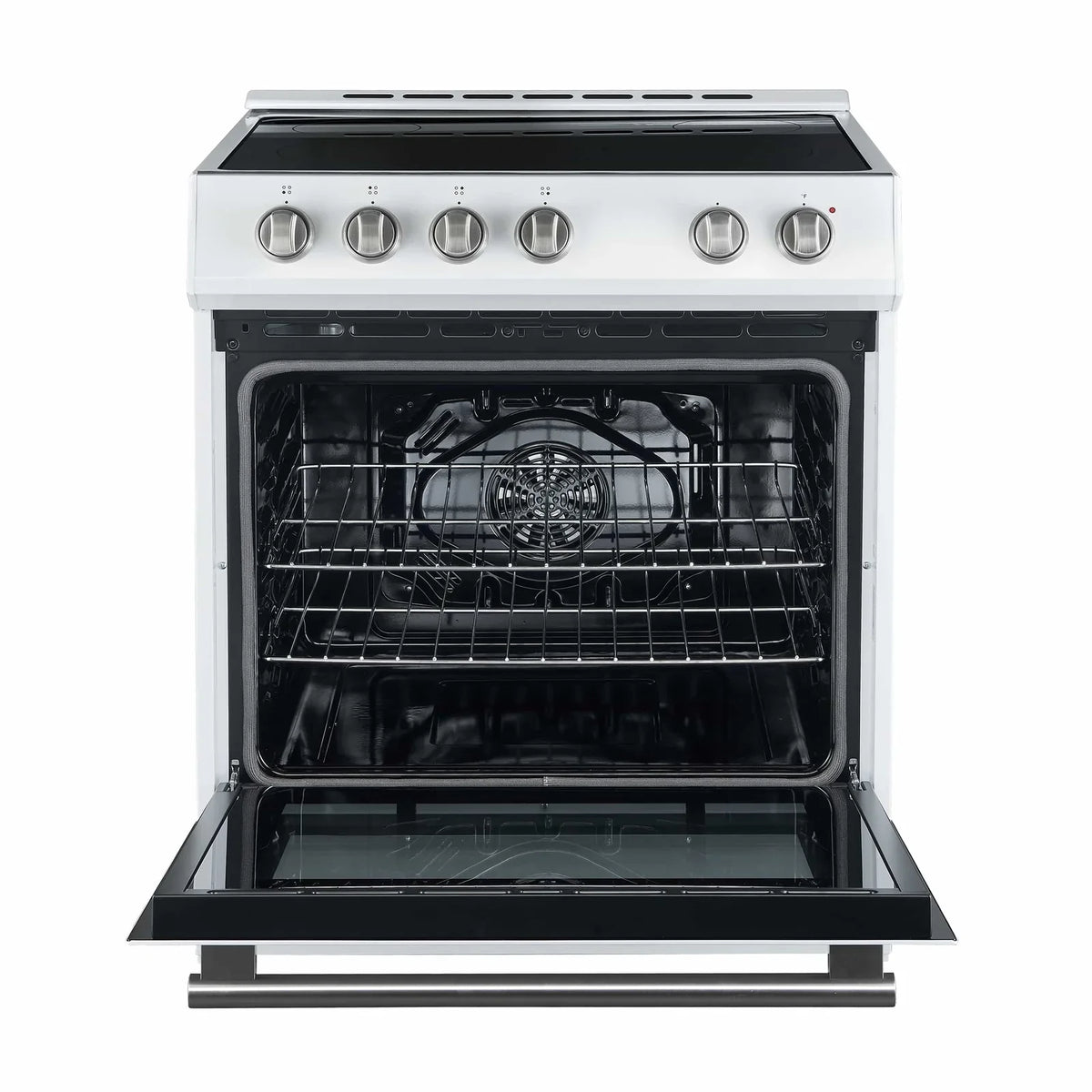 Forno Espresso 2-Piece Appliance Package - 30-Inch Electric Range with 5.0 Cu.Ft. Electric Oven and Under Cabinet Range Hood in White with Antique Brass Trim (FBDL-002-03US)