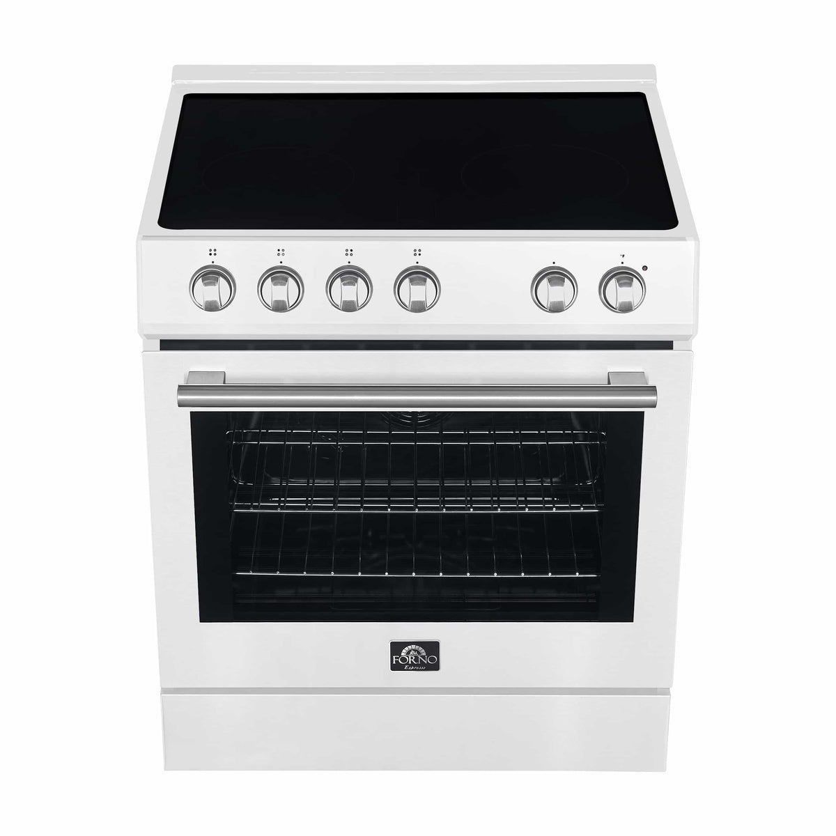 Forno 2-Piece Appliance Package - 30-Inch Electric Range and 30-Inch Refrigerator in White with Stainless Steel Trim (FBDL-003-11US)