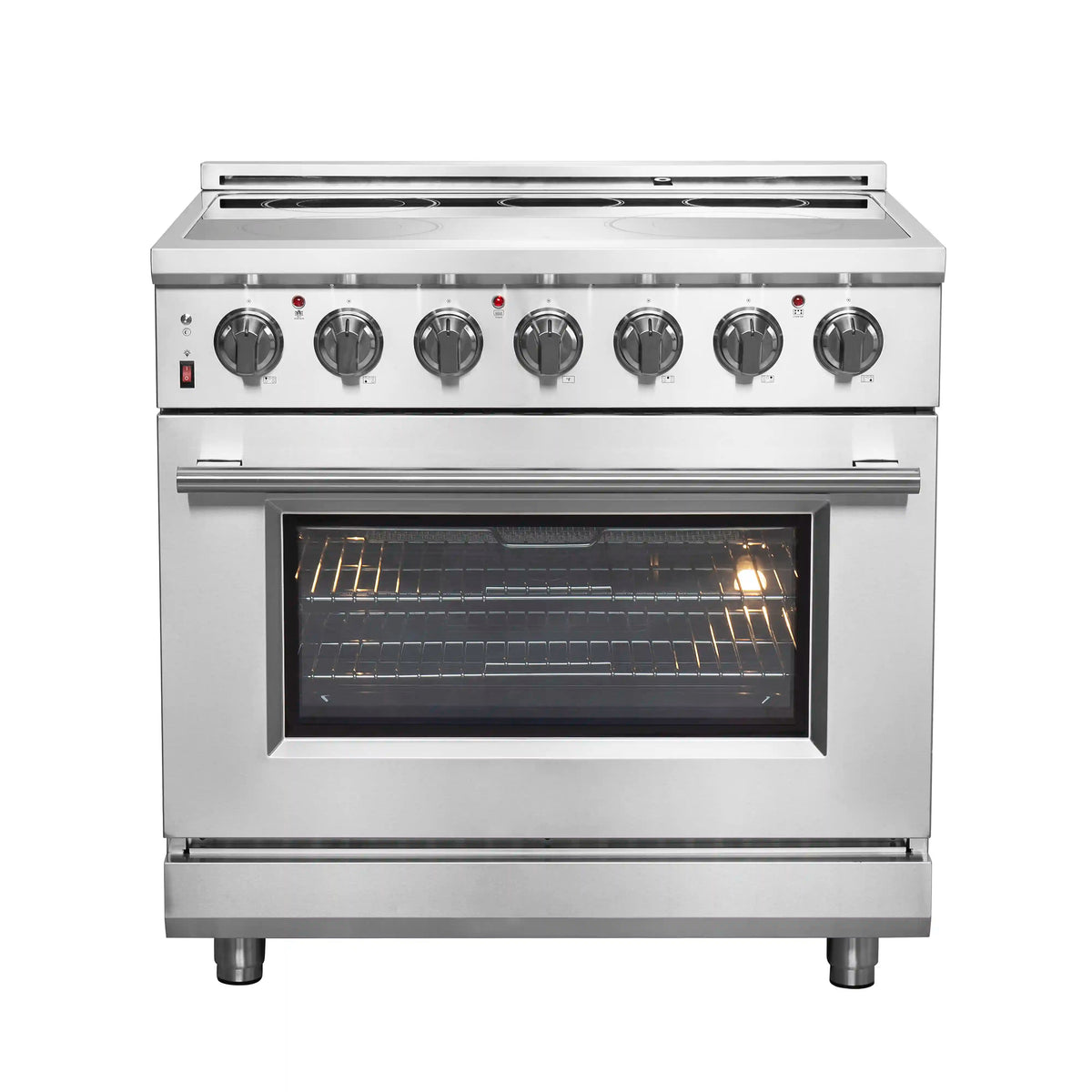 Forno 2-Piece Appliance Package - 36-Inch Electric Range and 30-Inch French Door Refrigerator in Stainless Steel (FBDL-013-10CAUS)