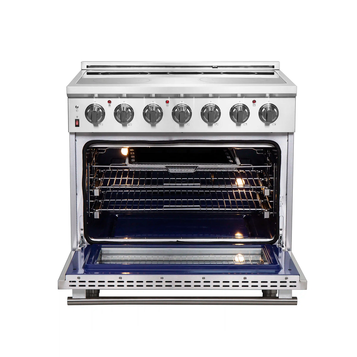 Forno 2-Piece Appliance Package - 36-Inch Electric Range and 30-Inch French Door Refrigerator in Stainless Steel (FBDL-013-10CAUS)