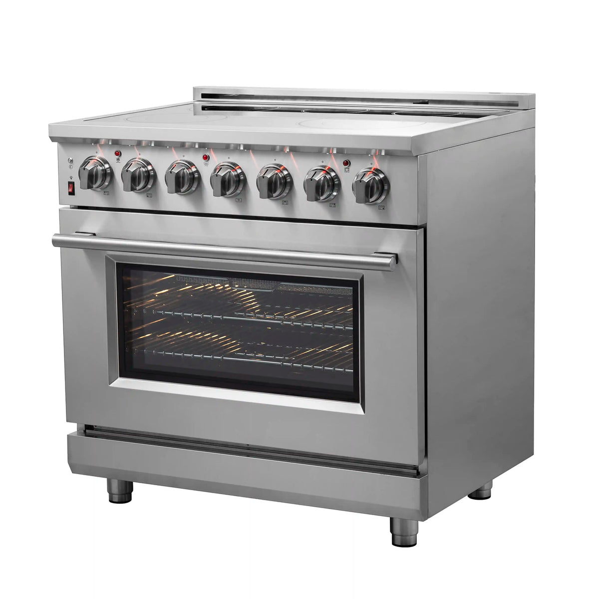 Forno 2-Piece Appliance Package - 36-Inch Electric Range and 31-Inch Refrigerator, Right Hinge in Stainless Steel (FBDL-013-06CAUS)