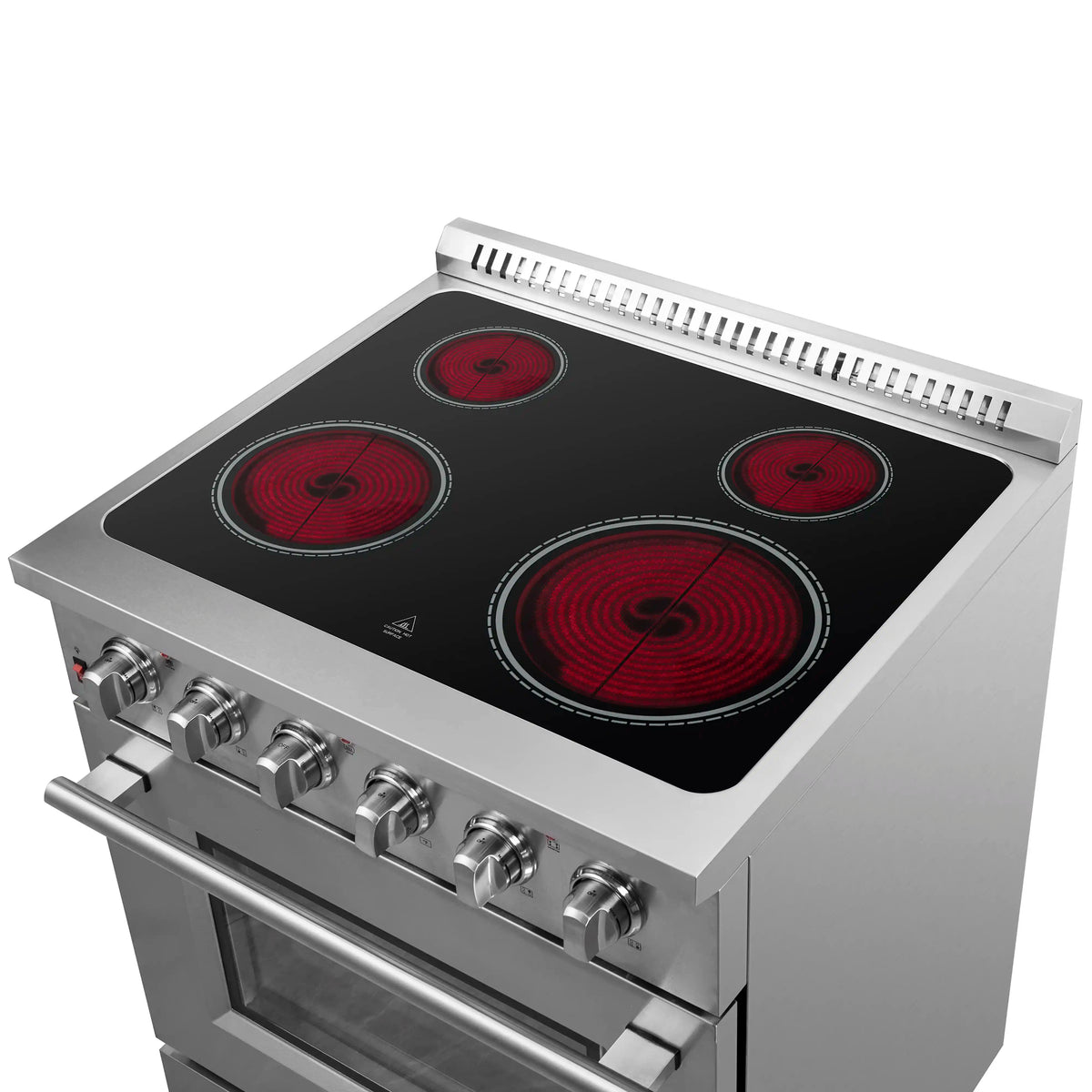 Forno 5-Piece Appliance Package - 30-Inch Electric Range, Wall Mount Range Hood, Pro-Style Refrigerator, Dishwasher, and 24-Inch Microwave Oven in Stainless Steel
