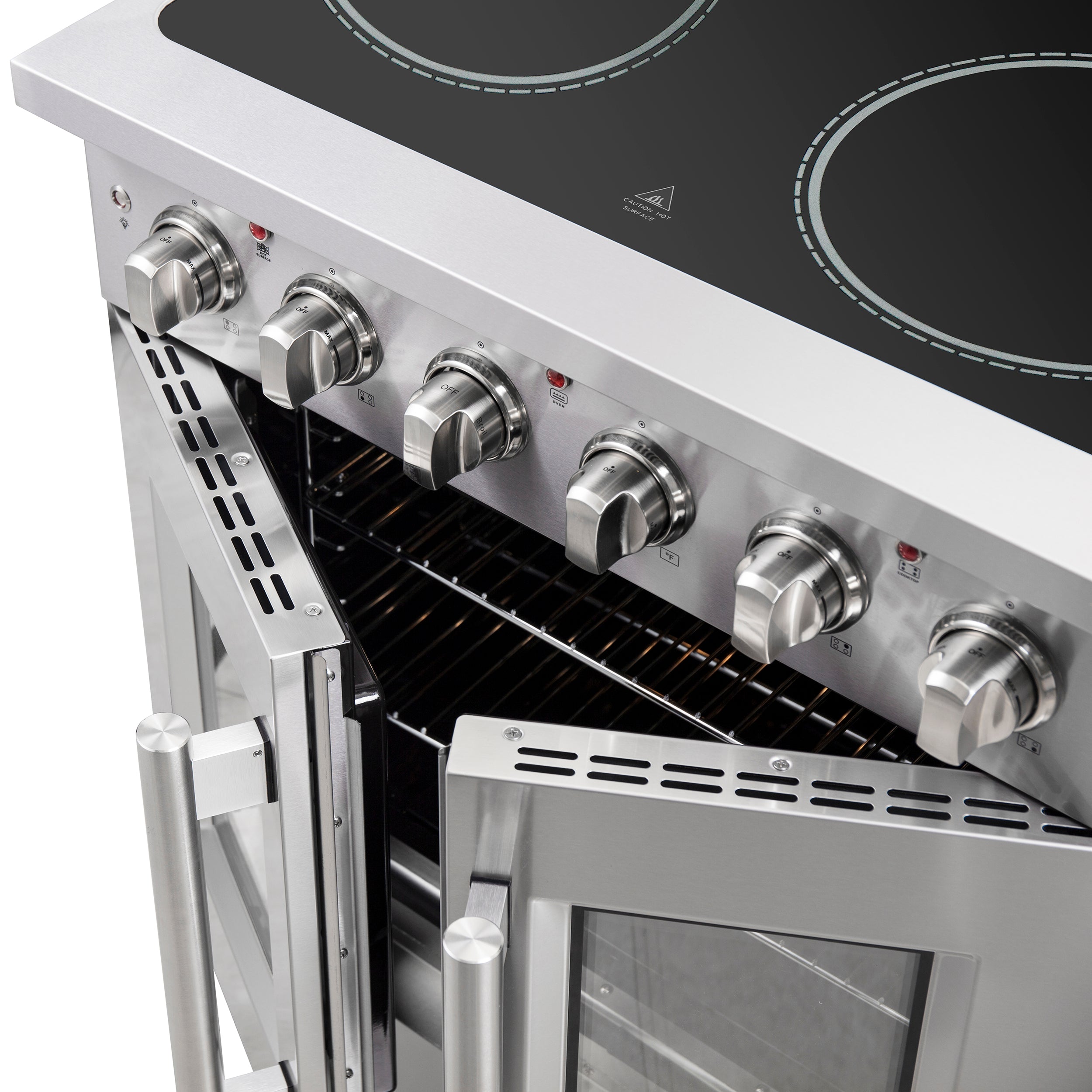 Forno Galiano 30-Inch French Door Electric Range with Convection Oven in Stainless Steel (FFSEL6917-30)