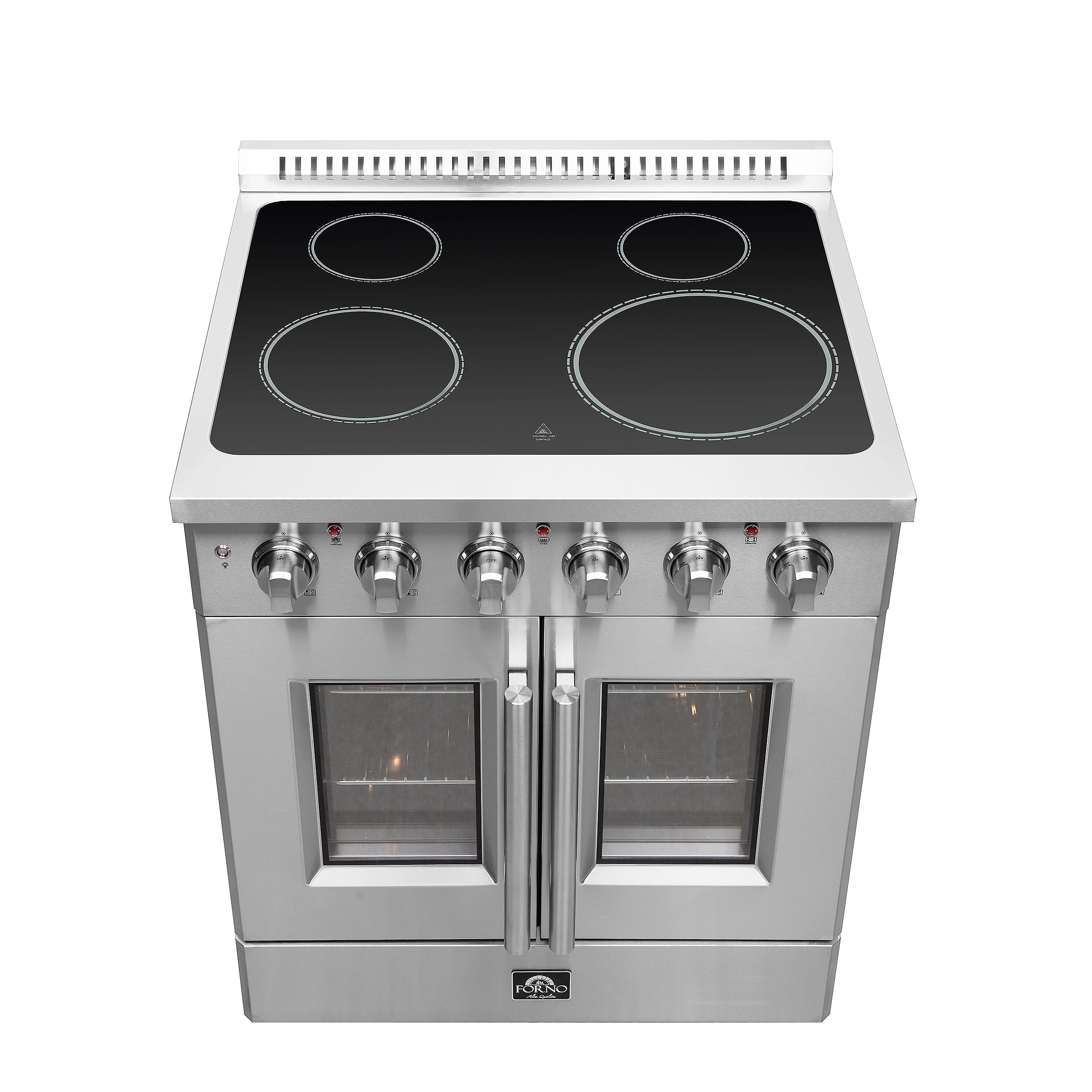 Forno Galiano 30-Inch French Door Electric Range with Convection Oven in Stainless Steel (FFSEL6917-30)