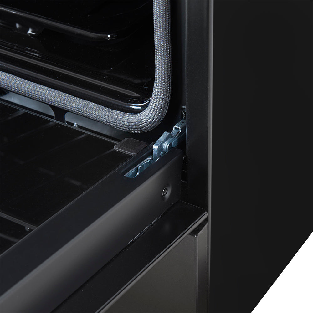 Forno 2-Piece Appliance Package - 30-Inch Gas Range & Refrigerator in Black with Antique Brass Trim