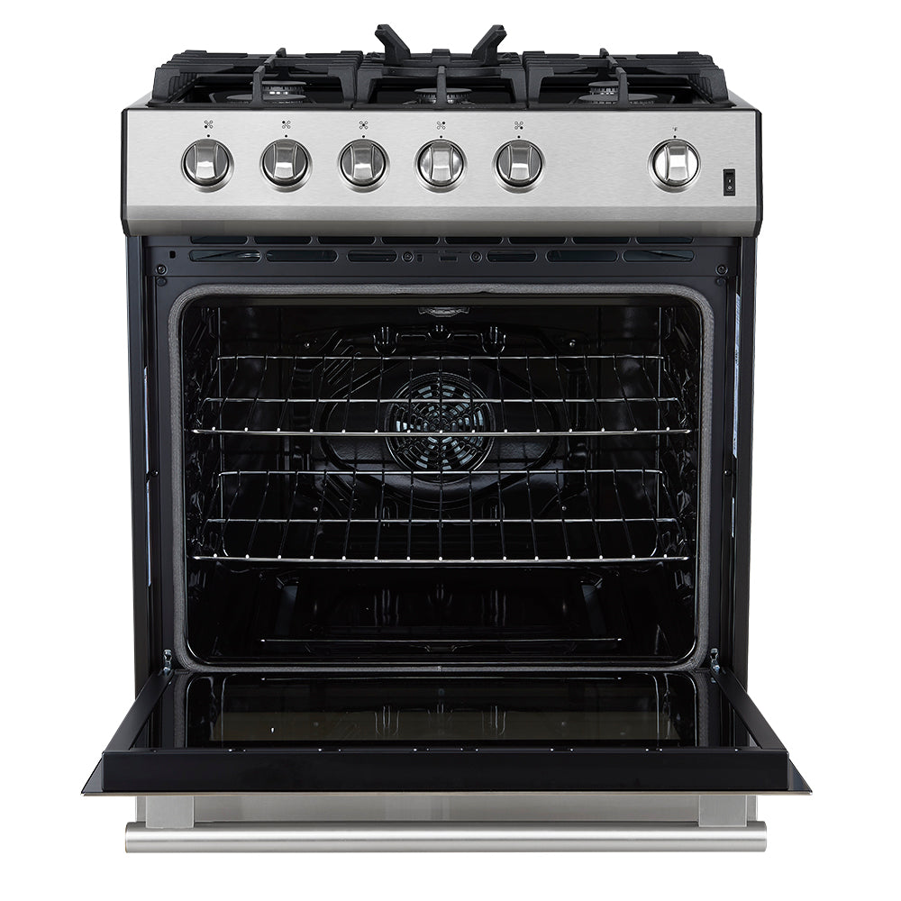 Forno 3-Piece Appliance Package - 30-Inch Gas Range, Refrigerator with Water Dispenser, and Dishwasher in Stainless Steel