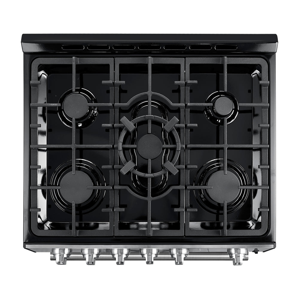 Forno 2-Piece Appliance Package - 30-Inch Gas Range & Refrigerator in Stainless Steel